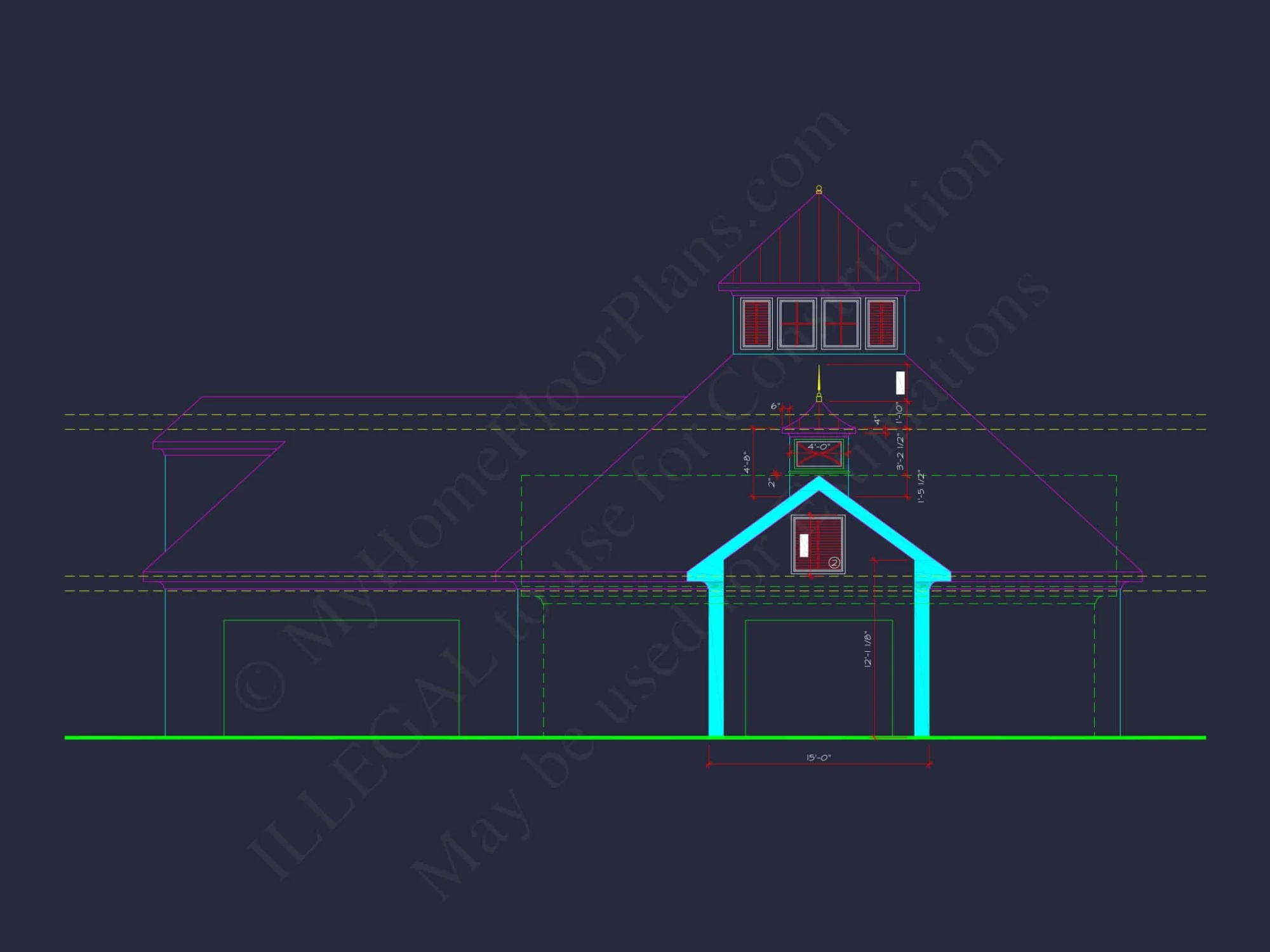 Horse Stable House Plan with 4-Bay Garage & Breezeway