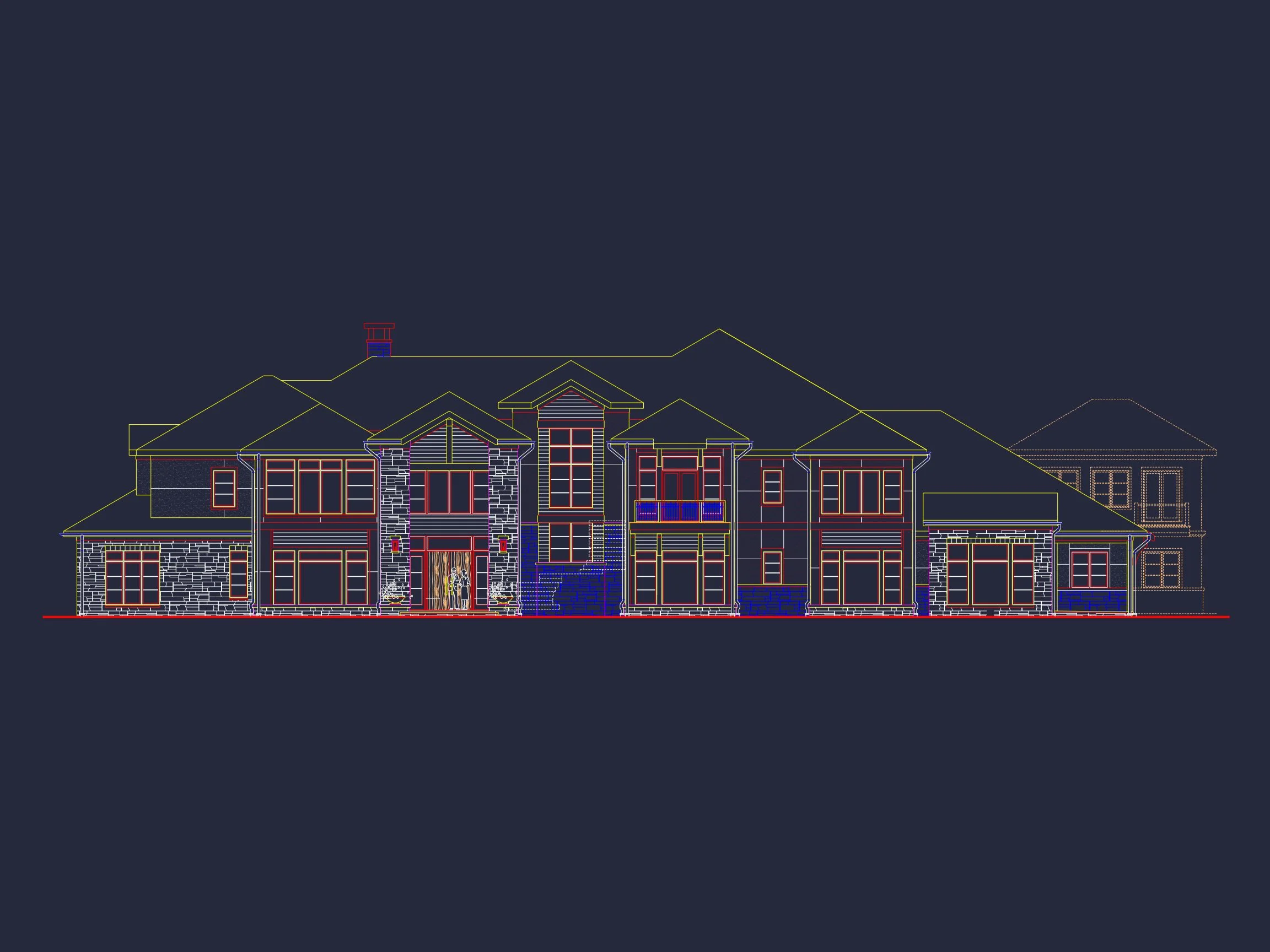 19-1983 HOUSE PLAN - Luxurious House Design Blueprint with CAD Architecture Plans 2 Luxurious 2-Story House Plan with CAD Architecture & Bonus Features