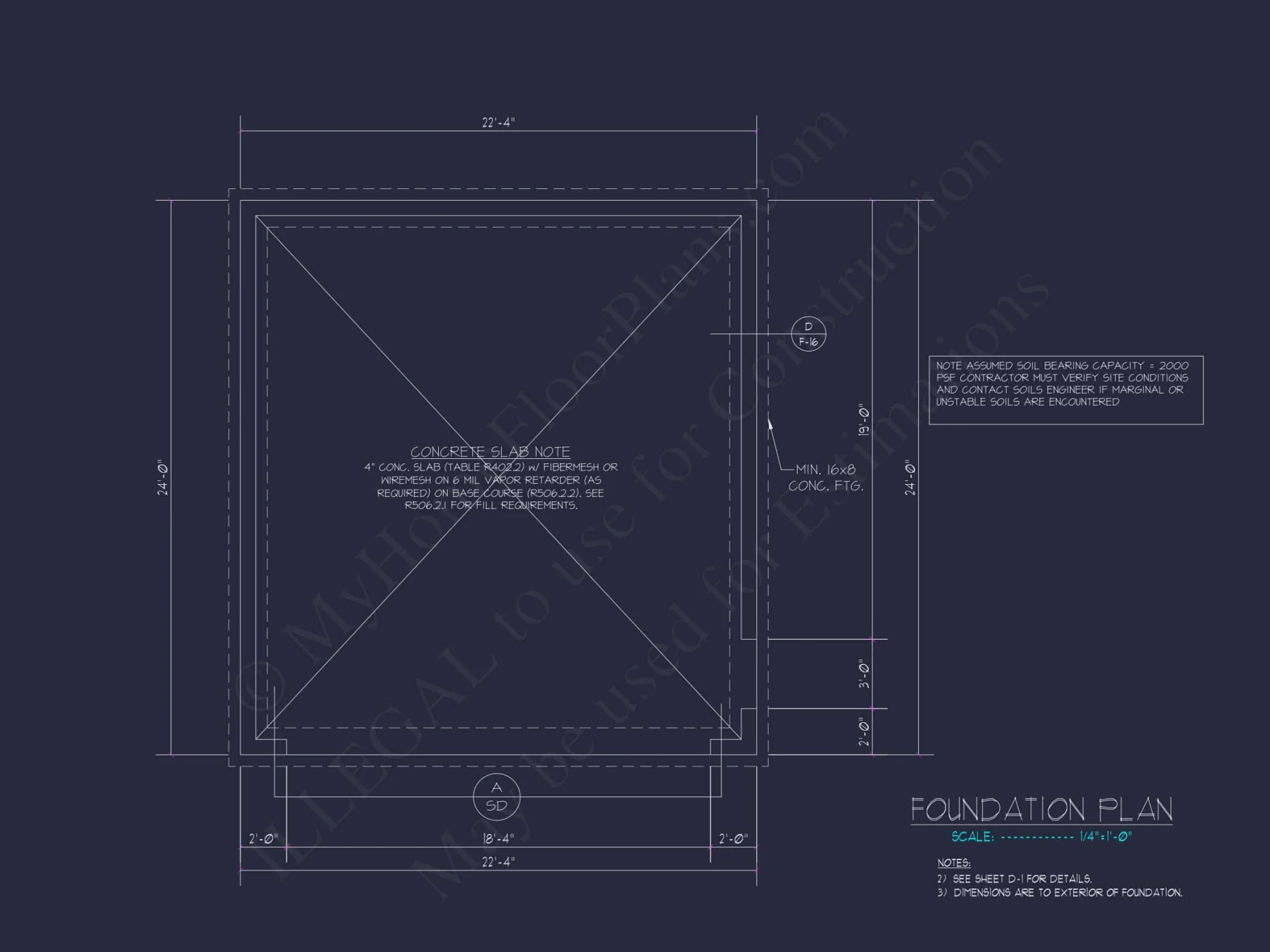 Traditional 2-Bay Garage Floor Plan with CAD Blueprint Design