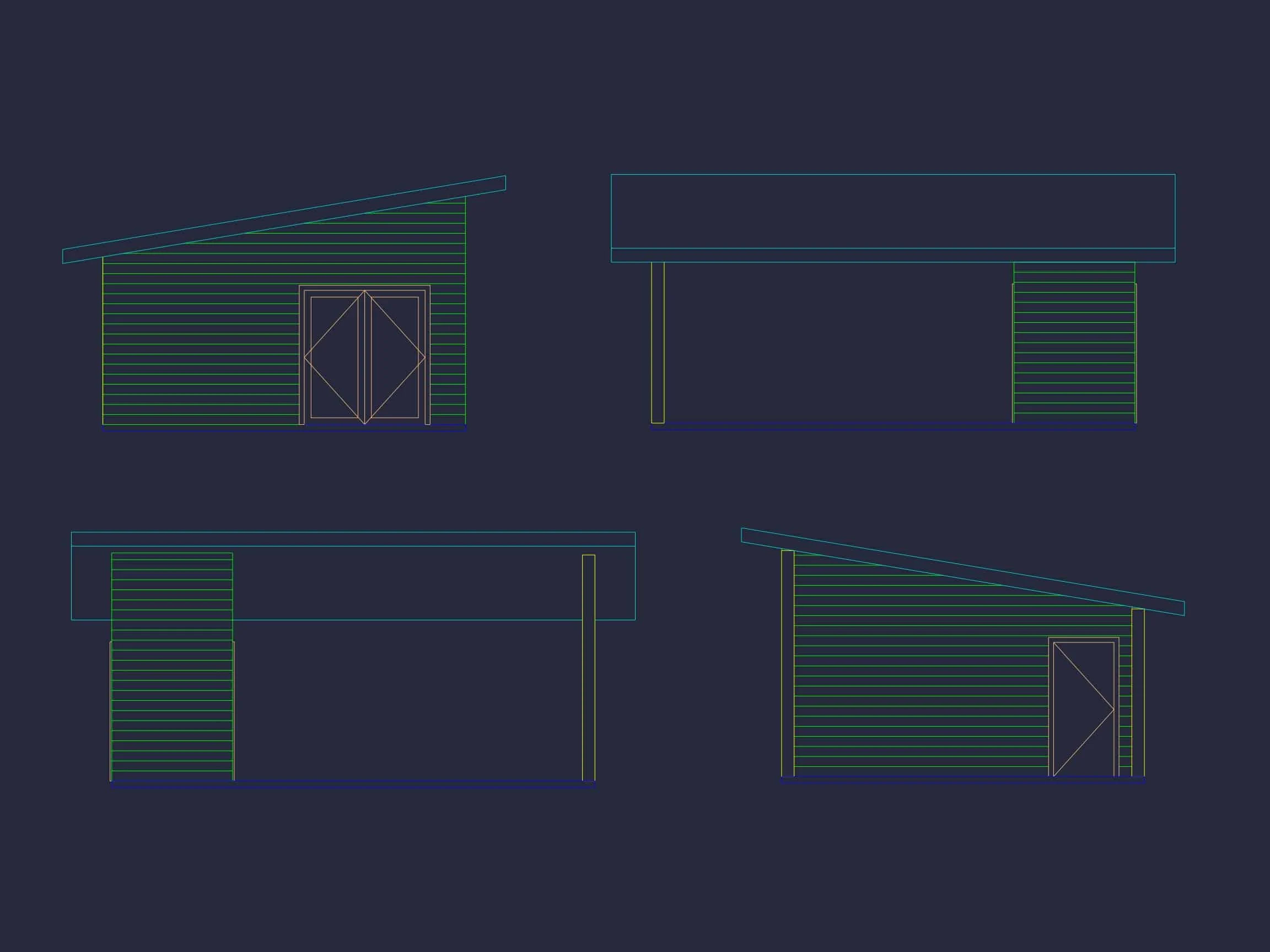 15-1996 HOUSE PLAN - Contemporary Carport: 18' x 24' Floor Plan Blueprint 9 Contemporary Carport 18' x 24' House Plan with Office