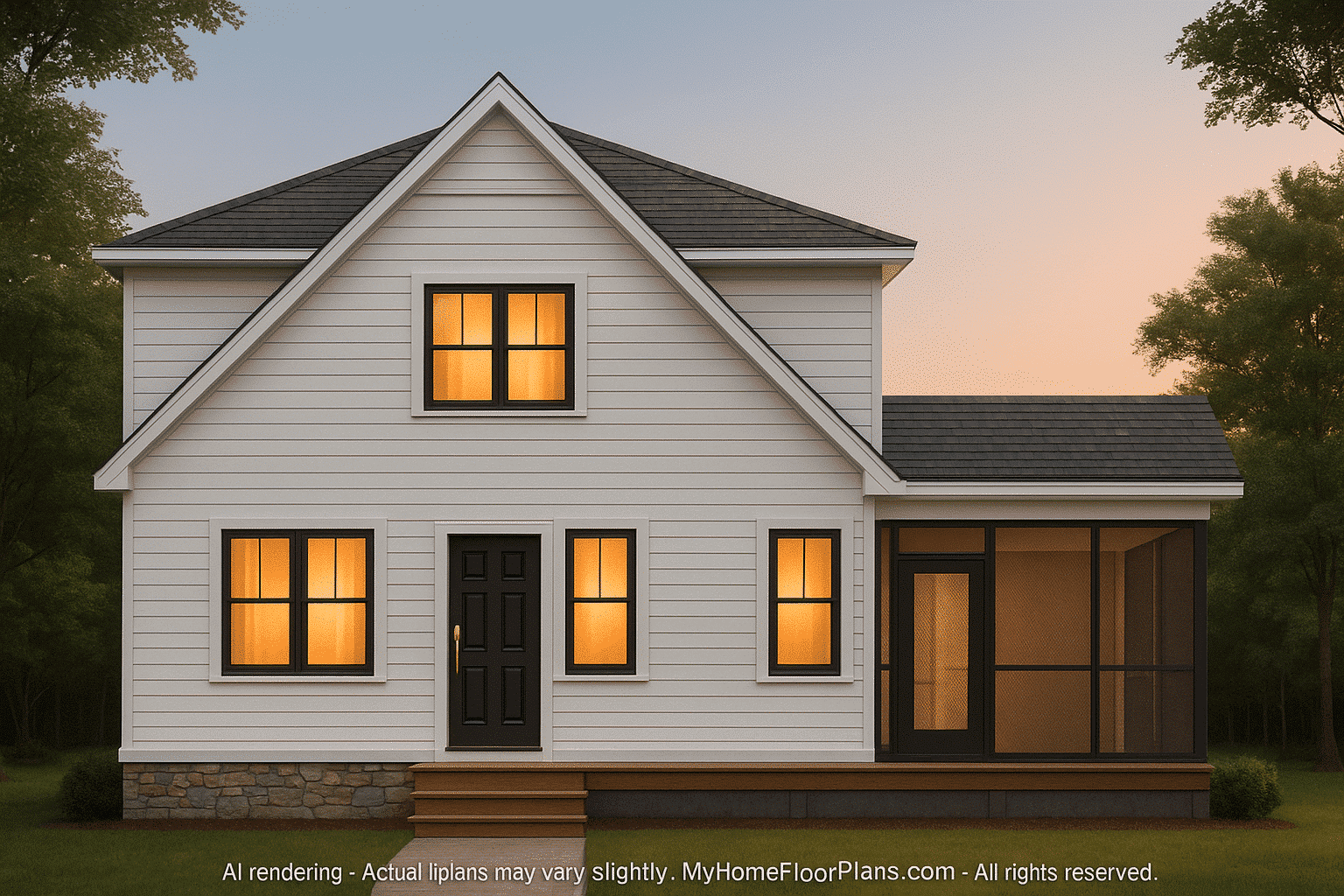14-1621 HOUSE PLAN - Modern Farmhouse Home Plan - 3-Bed, 2-Bath, 1,479 SF 2 Charming 2-Story House Plan with 3 Bedrooms and CAD Designs