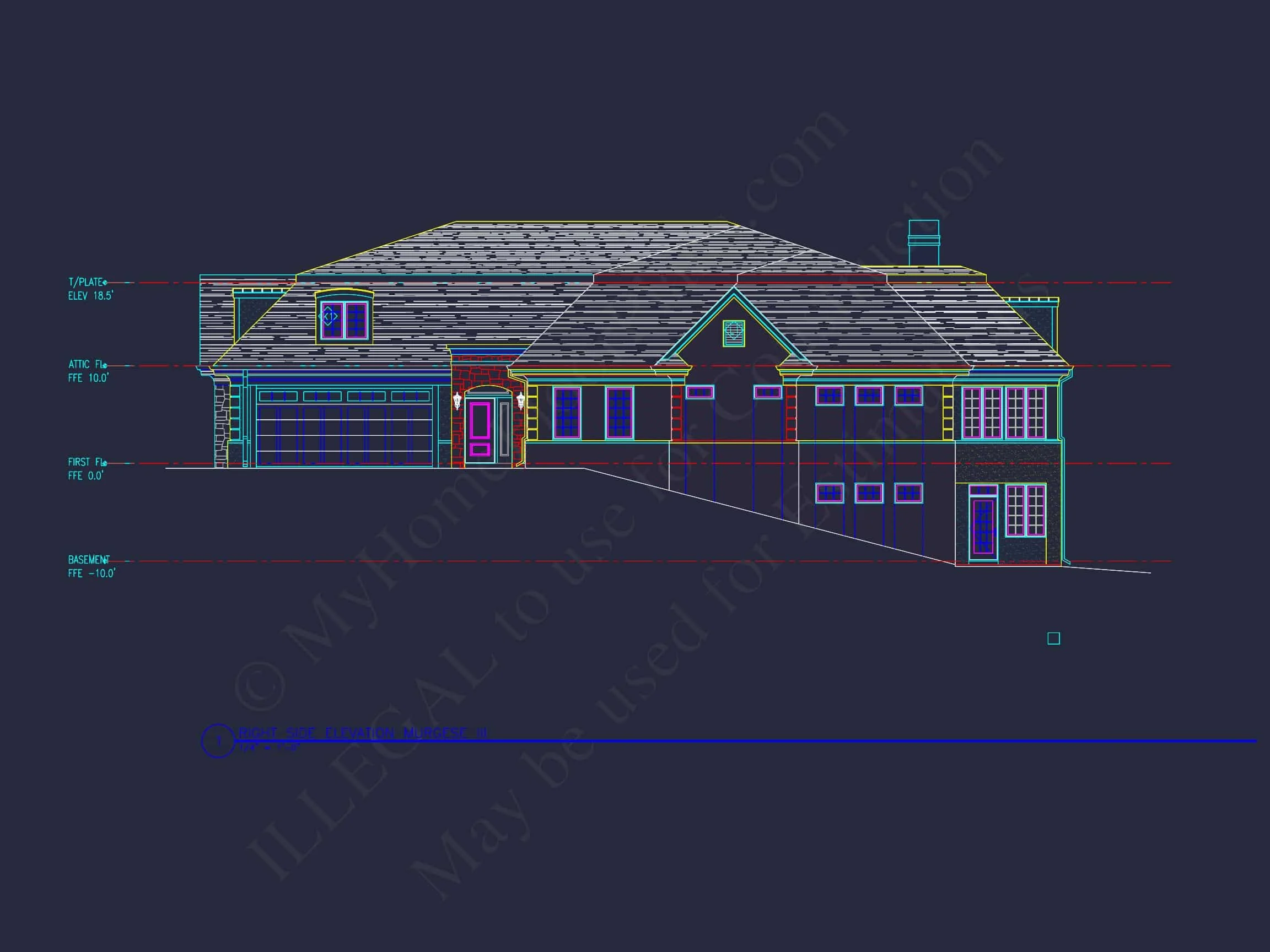 10-1929 DUPLEX PLAN - Spacious Duplex House Plan with 83'x62' Design | CAD Blueprint 8 Spacious Duplex Home Plan with 83' x 62' Design and Southern Charm