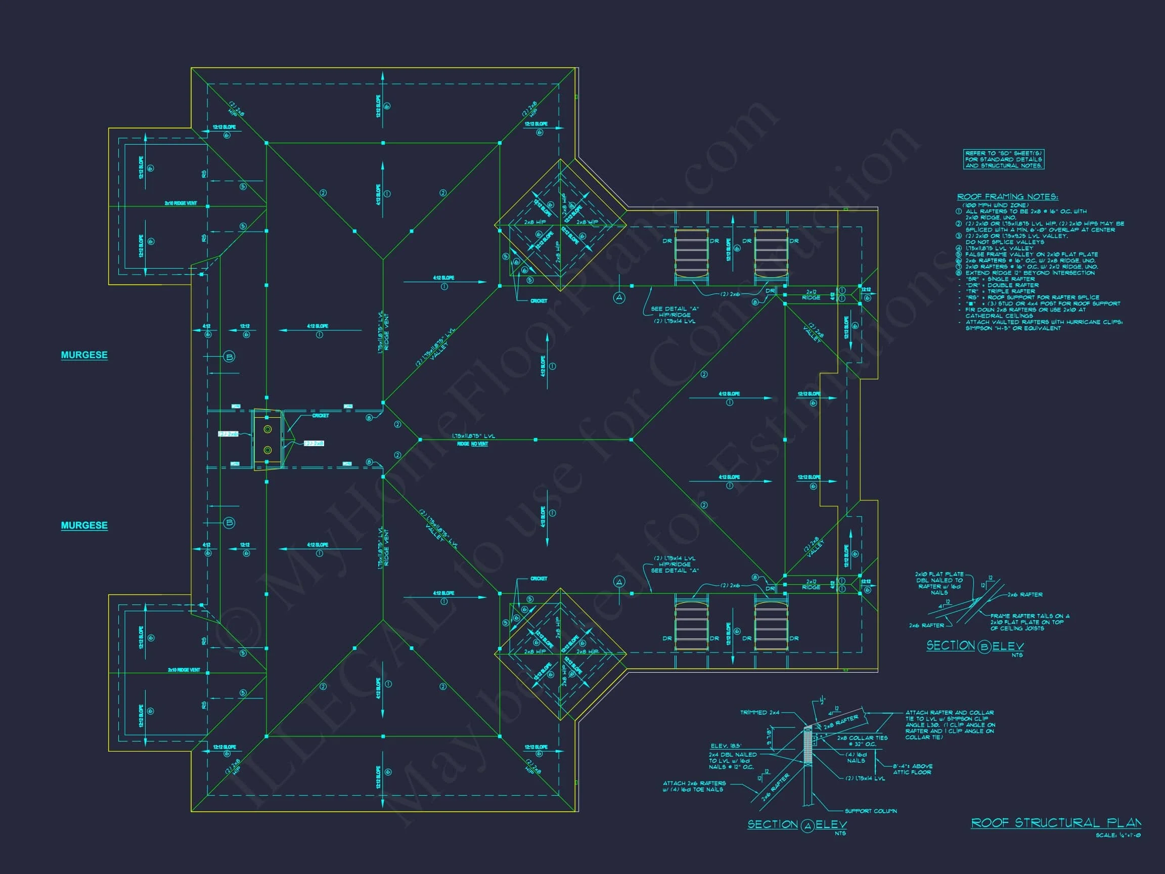 10-1929 DUPLEX PLAN - Spacious Duplex House Plan with 83'x62' Design | CAD Blueprint 9 Spacious Duplex Home Plan with 83' x 62' Design and Southern Charm