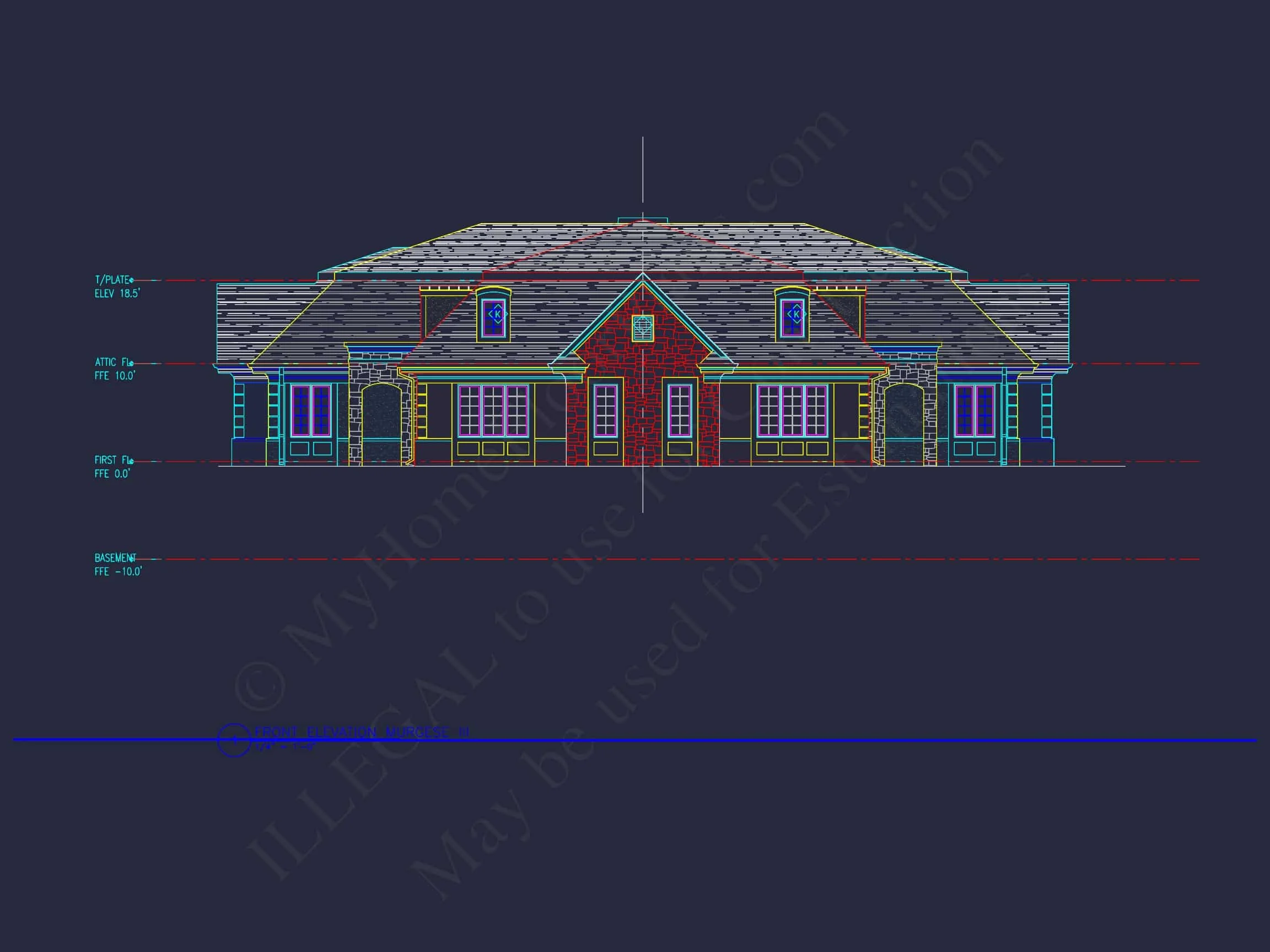 10-1929 DUPLEX PLAN - Spacious Duplex House Plan with 83'x62' Design | CAD Blueprint 21 Spacious Duplex Home Plan with 83' x 62' Design and Southern Charm