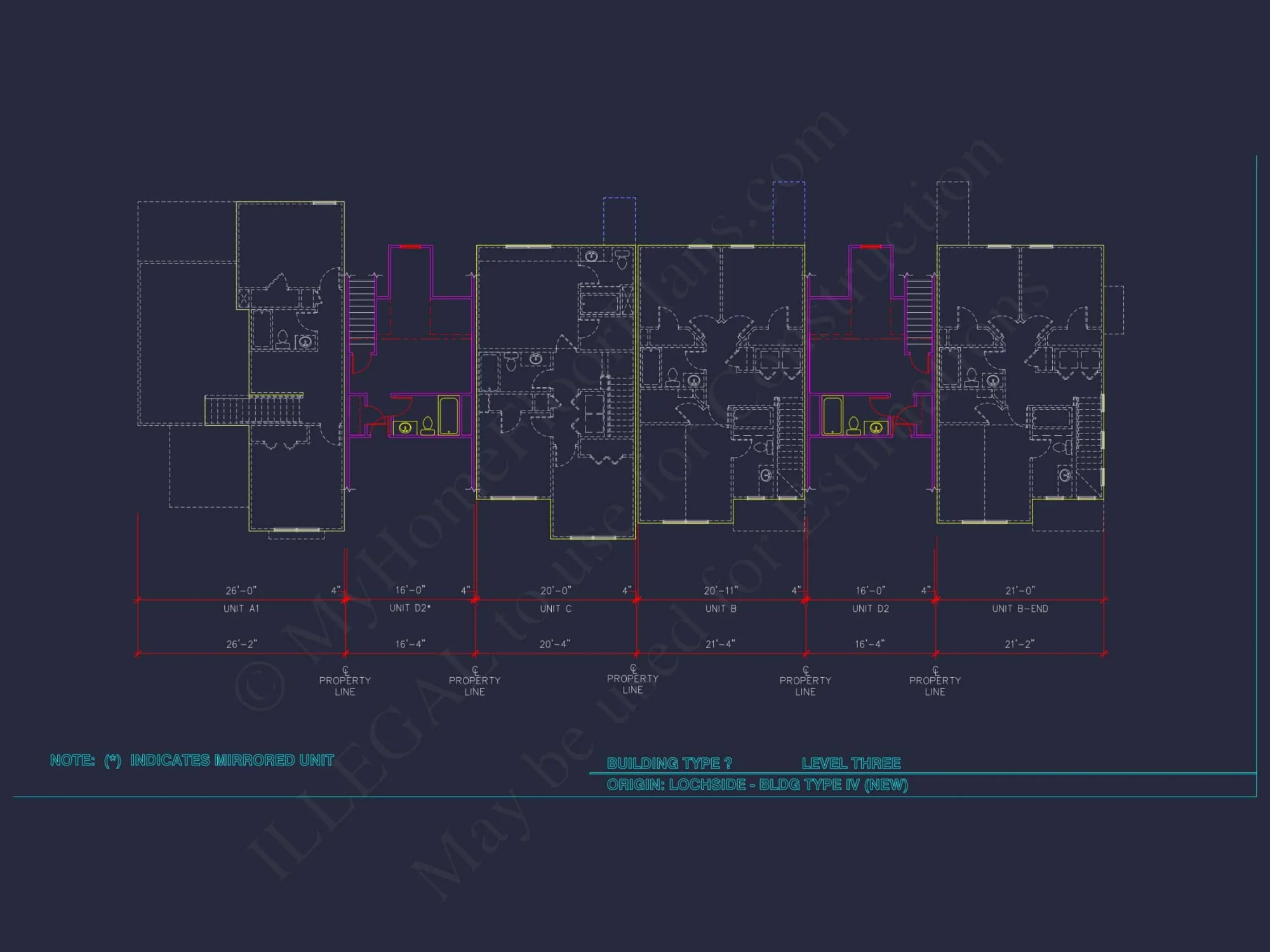 Charming 2-Story 6-Unit Townhome Plan with Craftsman Style & Efficient Layout
