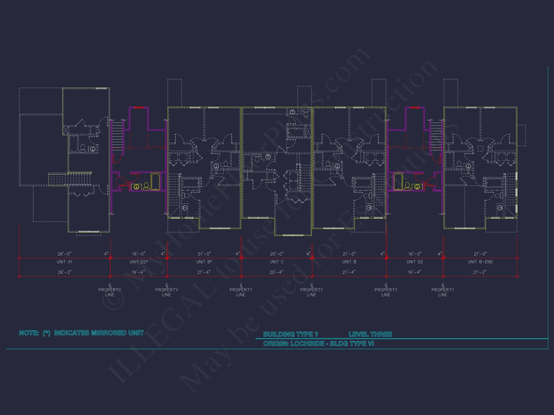 SHILOH APARTMENT PLAN - Charming 2-Story House Plan with CAD Designs & Detailed Blueprint 27 Charming 2-Story 6-Unit Townhome Plan with Craftsman Style & Efficient Layout