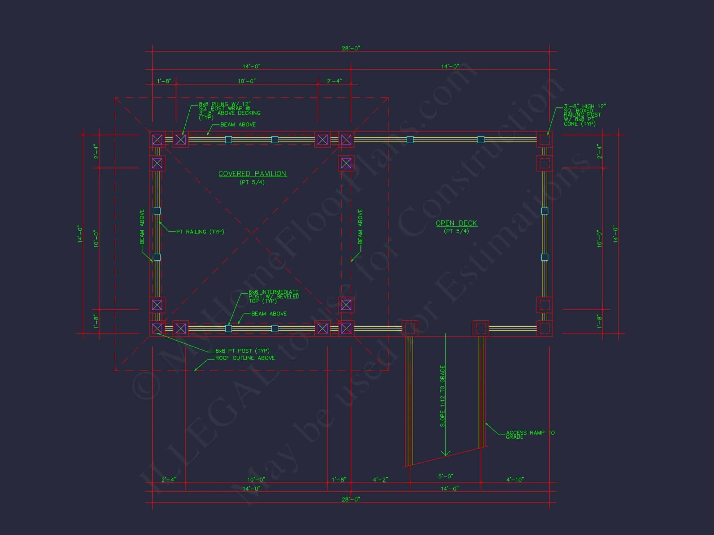9-1703 GAZEBO PLAN - Gazebo Plans & Blueprints - 14' x 28' - CAD Drawings Available 3 Gazebo Plans & Blueprints - 14' x 28' Outdoor Pavilion Design