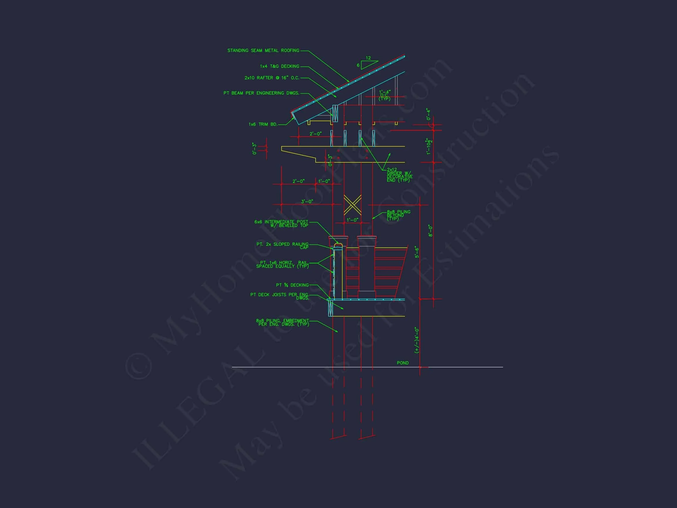 9-1703 GAZEBO PLAN - Gazebo Plans & Blueprints - 14' x 28' - CAD Drawings Available 6 Gazebo Plans & Blueprints - 14' x 28' Outdoor Pavilion Design