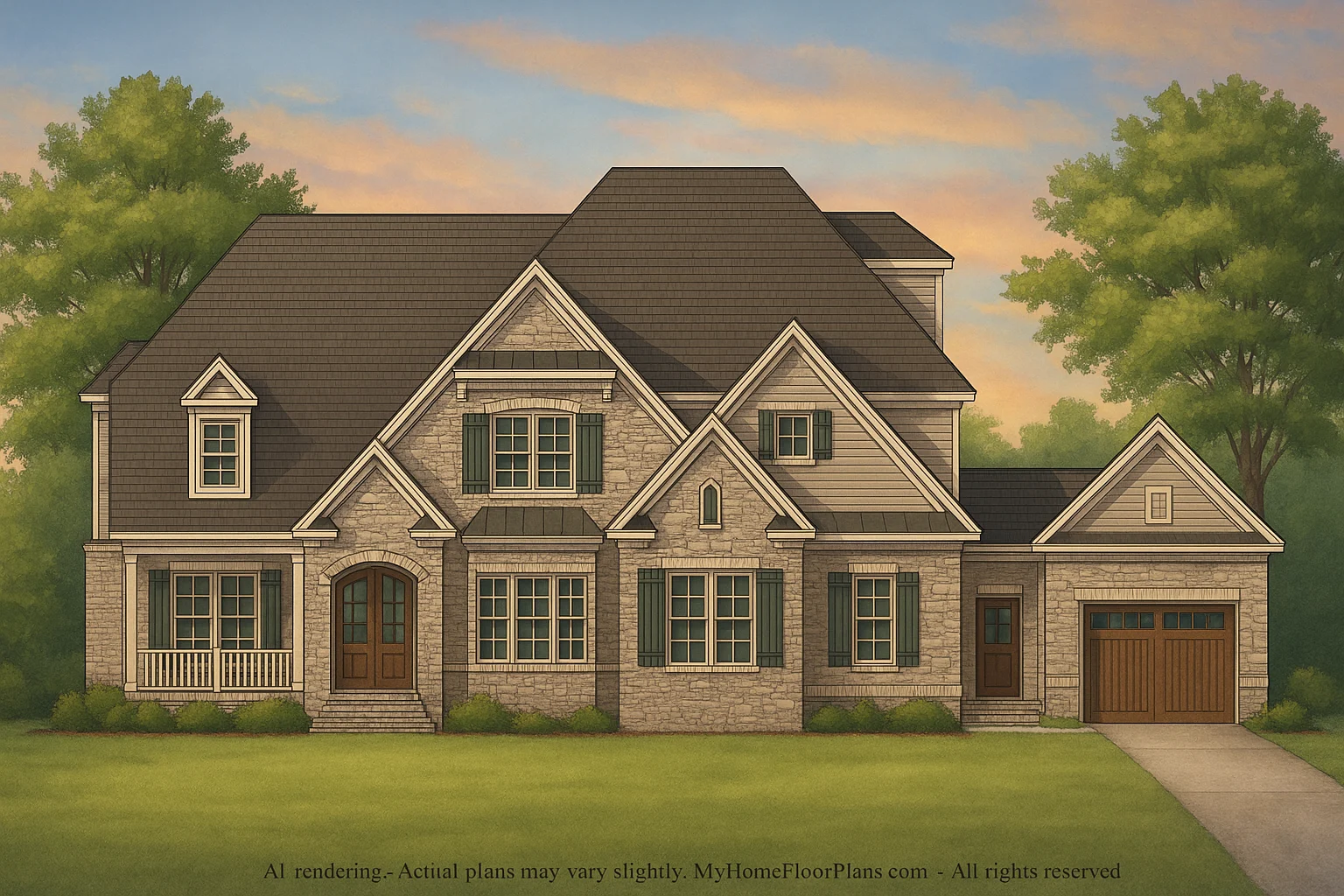 Luxury 2-Story House Plan with 5 Bedrooms, Vaulted Ceilings & CAD Blueprints