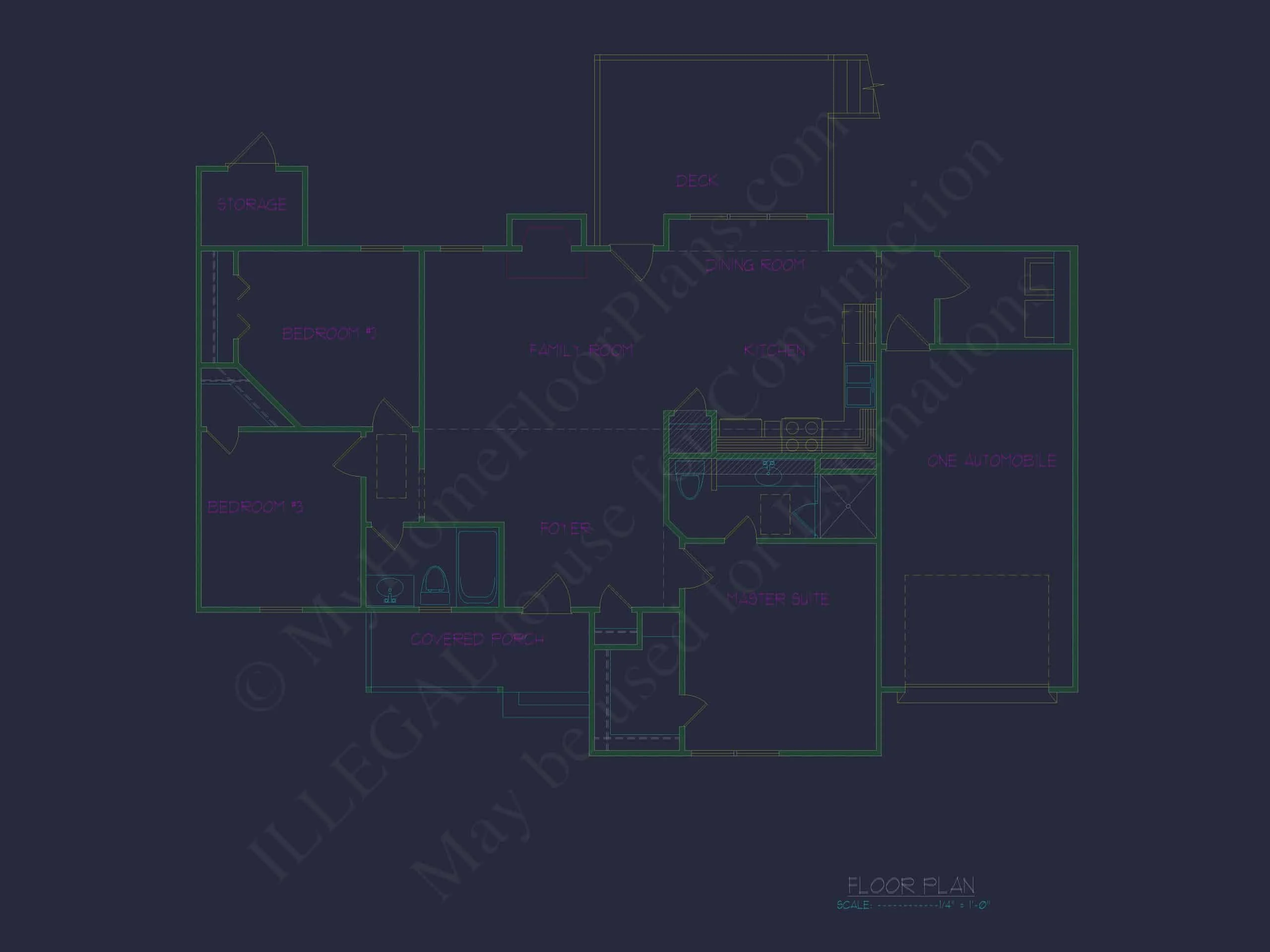10-1374 HOUSE PLAN - Charming Ranch House Plan with Open Floor Layout and CAD Designs 2 MYHFP 10-1374_Page_3