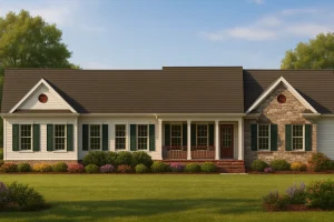 Colonial Revival Townhome Detailed CAD Blueprint & Rear Garage