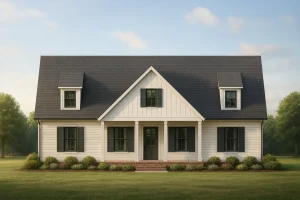 Charming Traditional Country House Plan with 1.5 Stories & Open Layout