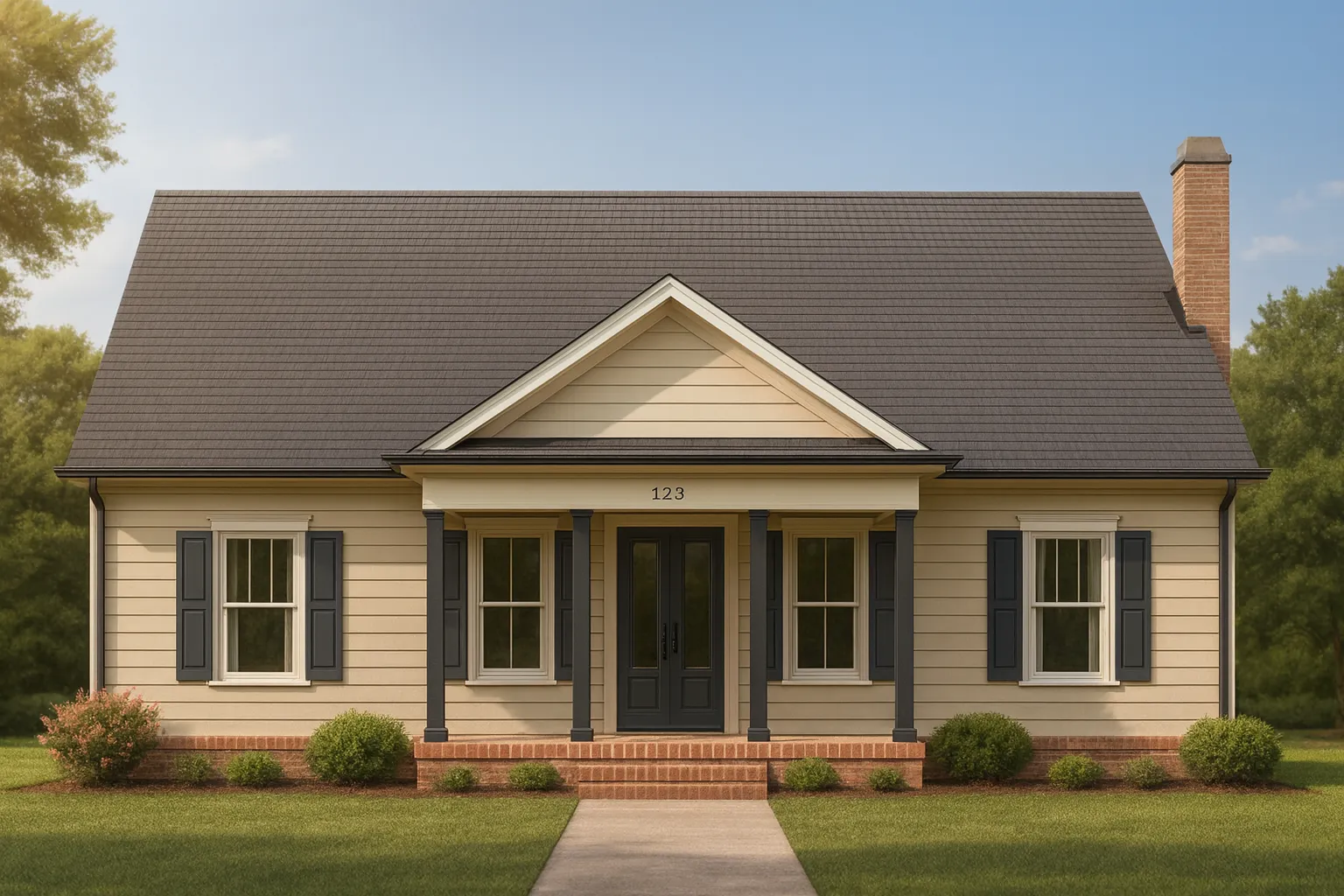 Elegant Home Plan with Blueprint for Modern Family Living