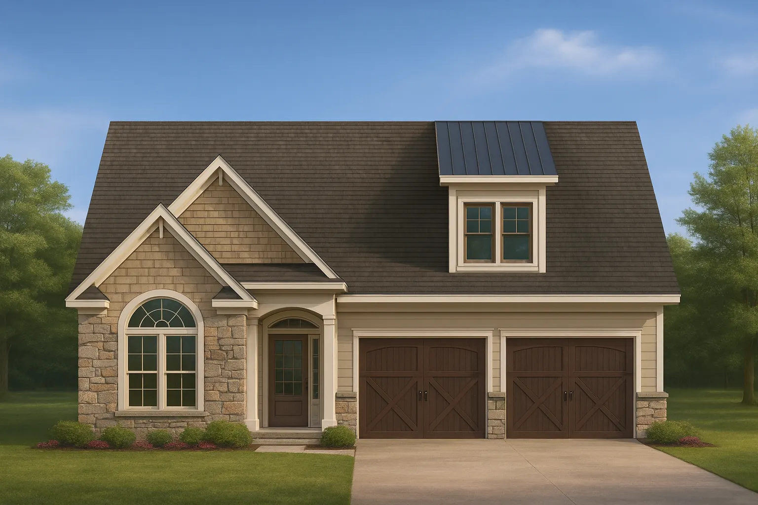 Craftsman Home Plan with Spacious Garage and Open Floor Design