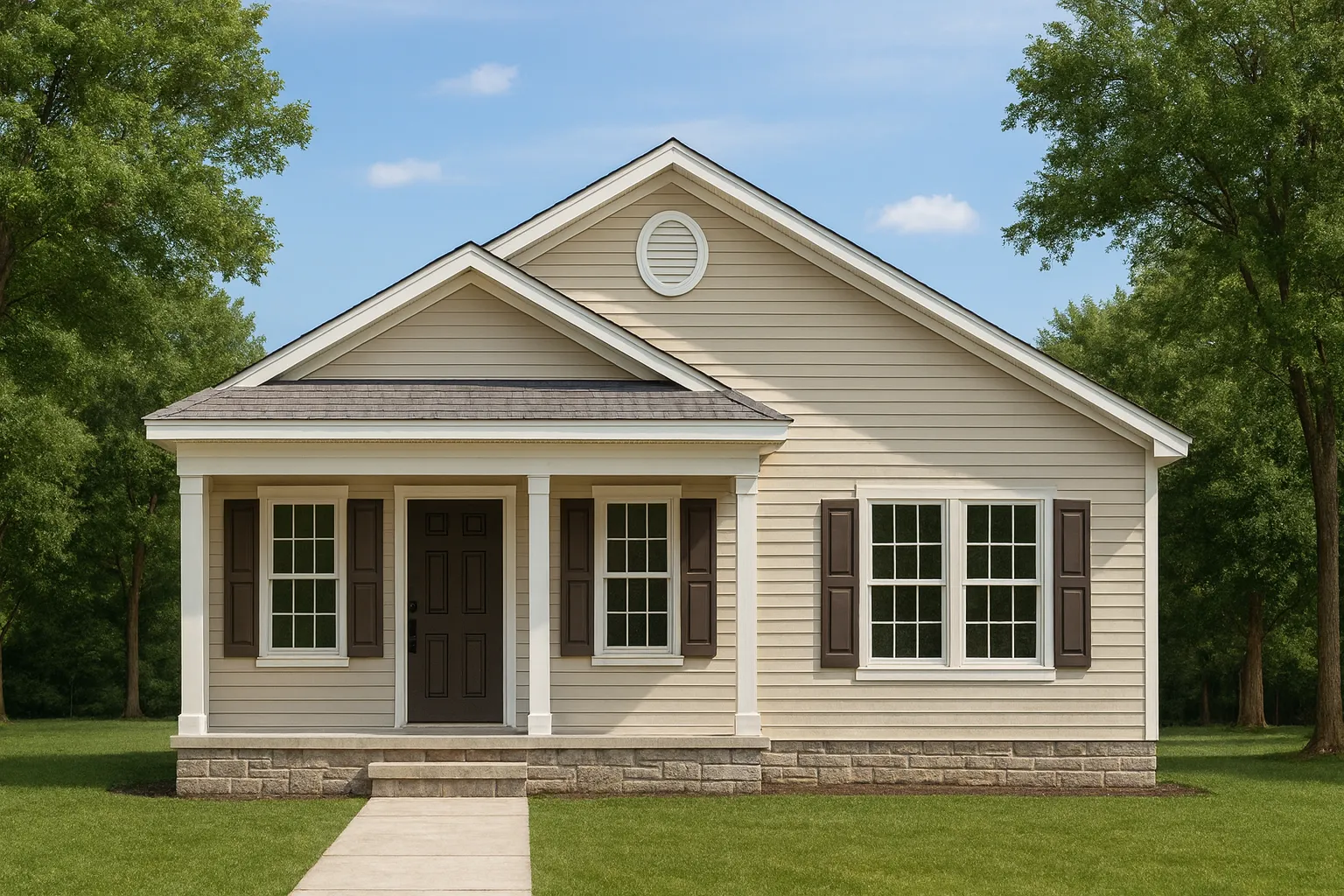 1130 Sq. Ft. House Plan with Open Floor Blueprint CAD Designs