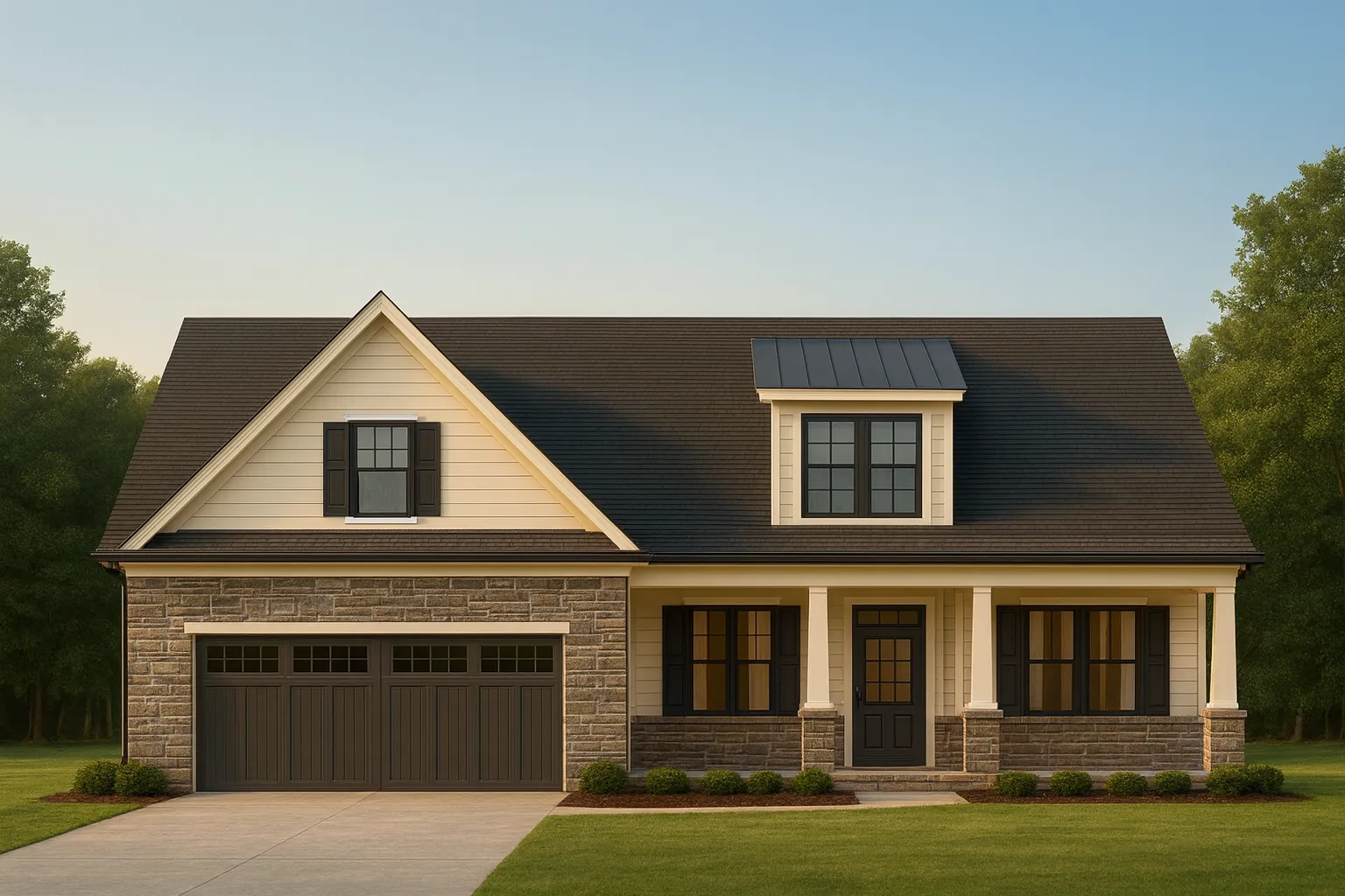 Craftsman Home Plan with Open Floor Layout & Bonus Room