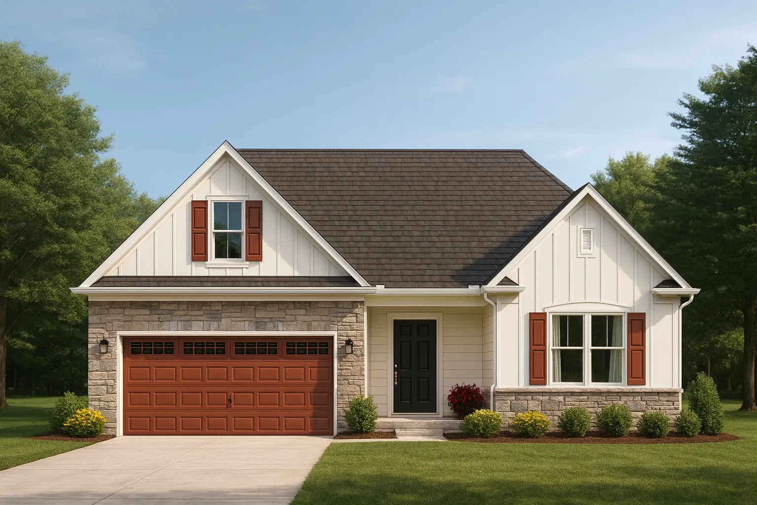Traditional Craftsman Home Plan with 3 Bedrooms and Vaulted Ceilings
