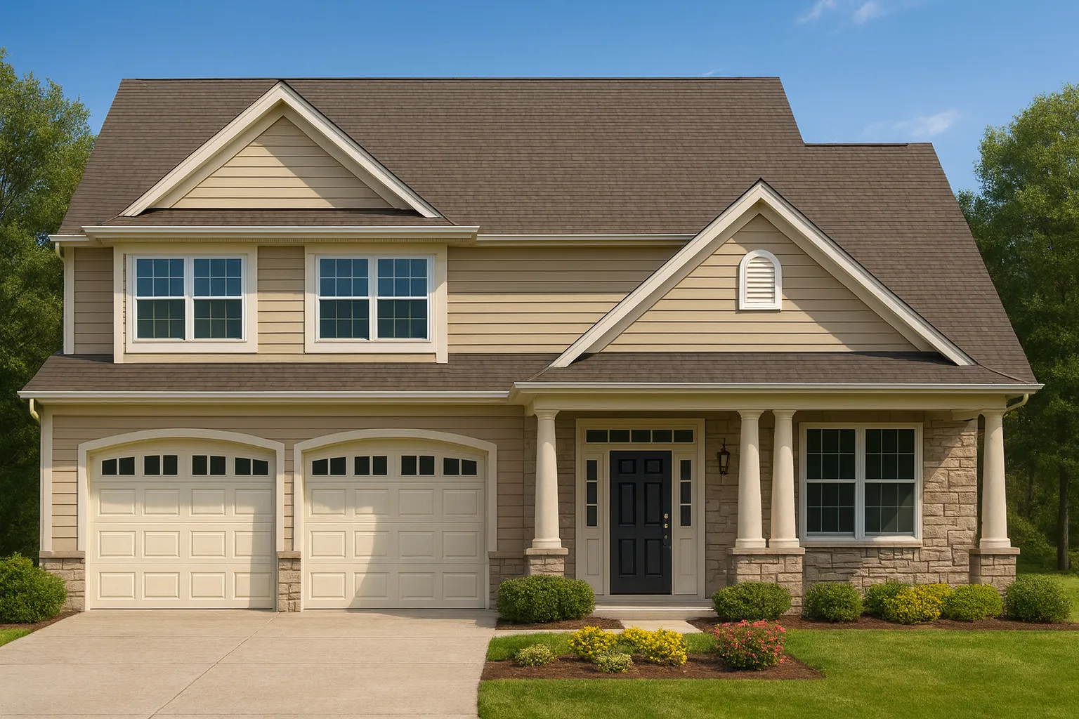 Modern 1.5-Story Farmhouse Plan with Vaulted Ceilings & CAD Designs
