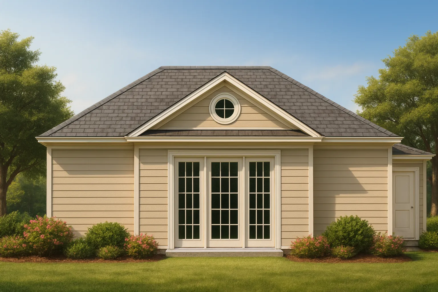 Charming Pool House Plan with Vaulted Ceilings & CAD Blueprints
