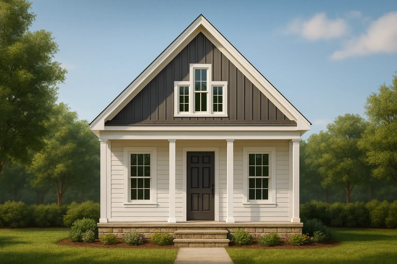 Cozy 1-Bedroom House Plan with Vaulted Ceilings & Open Layout