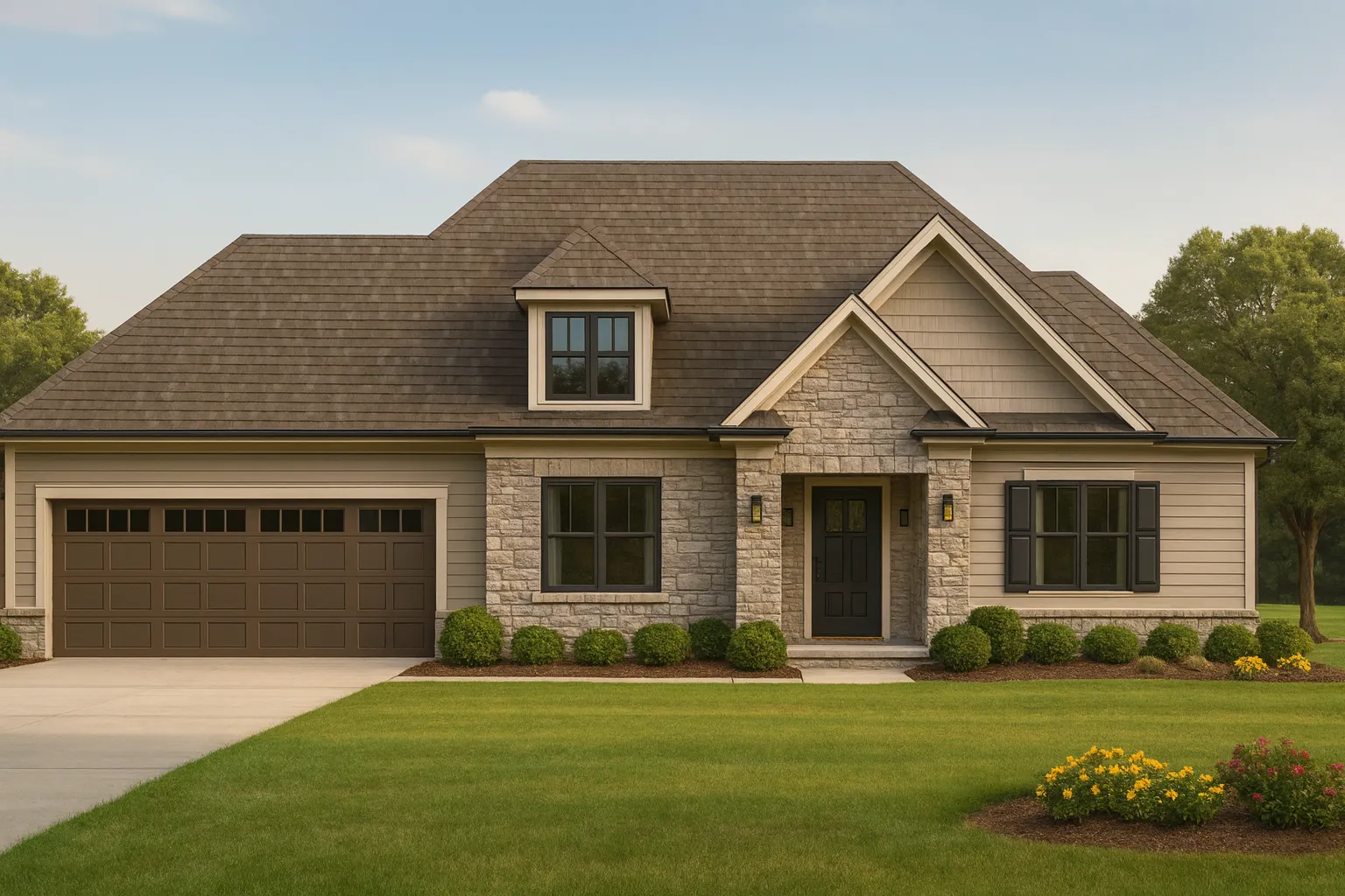 Spacious 5-Bedroom House Plan with Modern Floor Design & CAD Blueprint