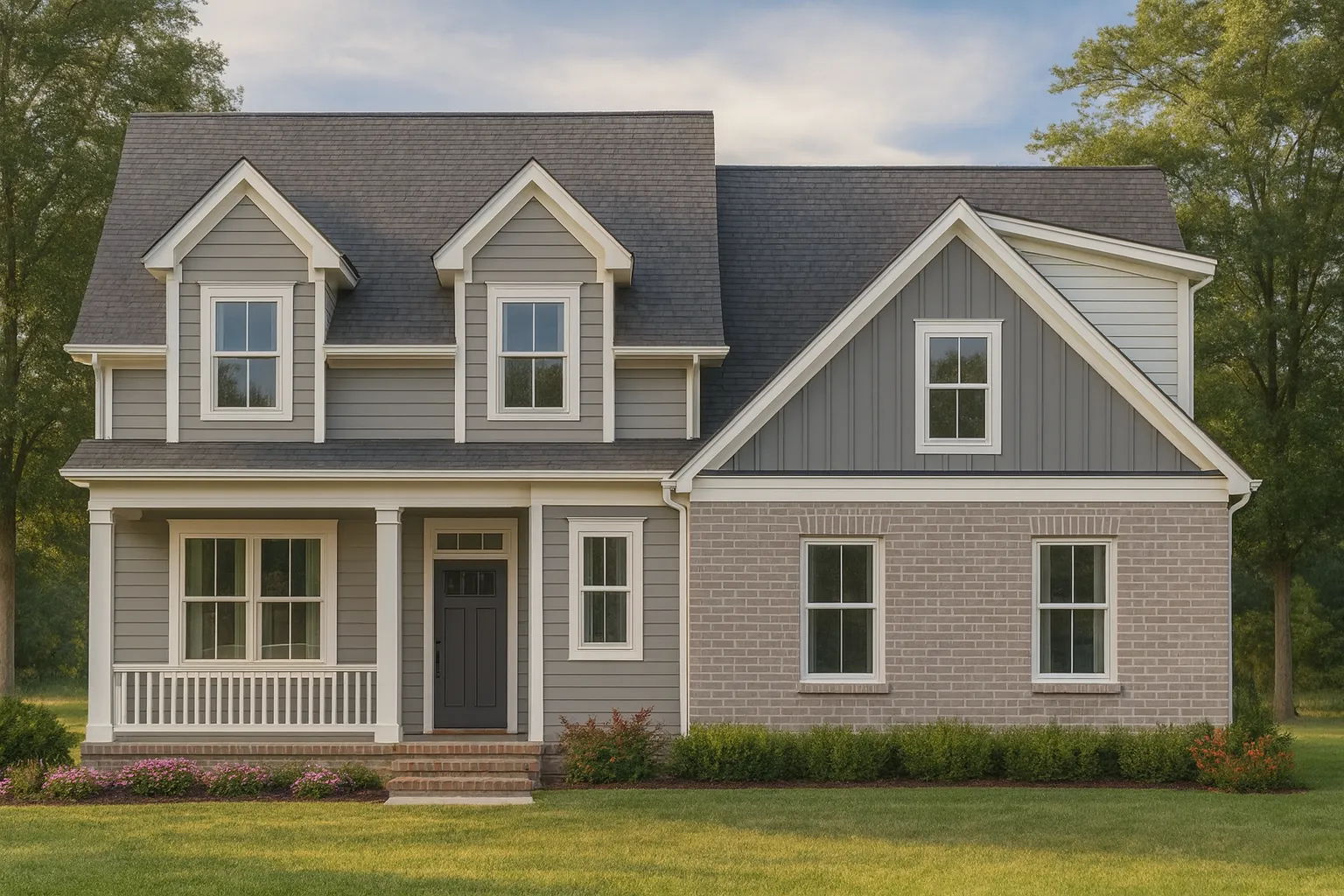 Modern Craftsman Home Plan with 1.5 Stories and Open Floor Plan