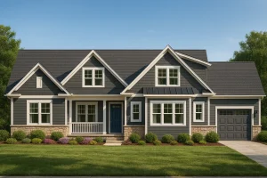 Spacious 1.5-Story House Plan with 4 Bedrooms and CAD Blueprints