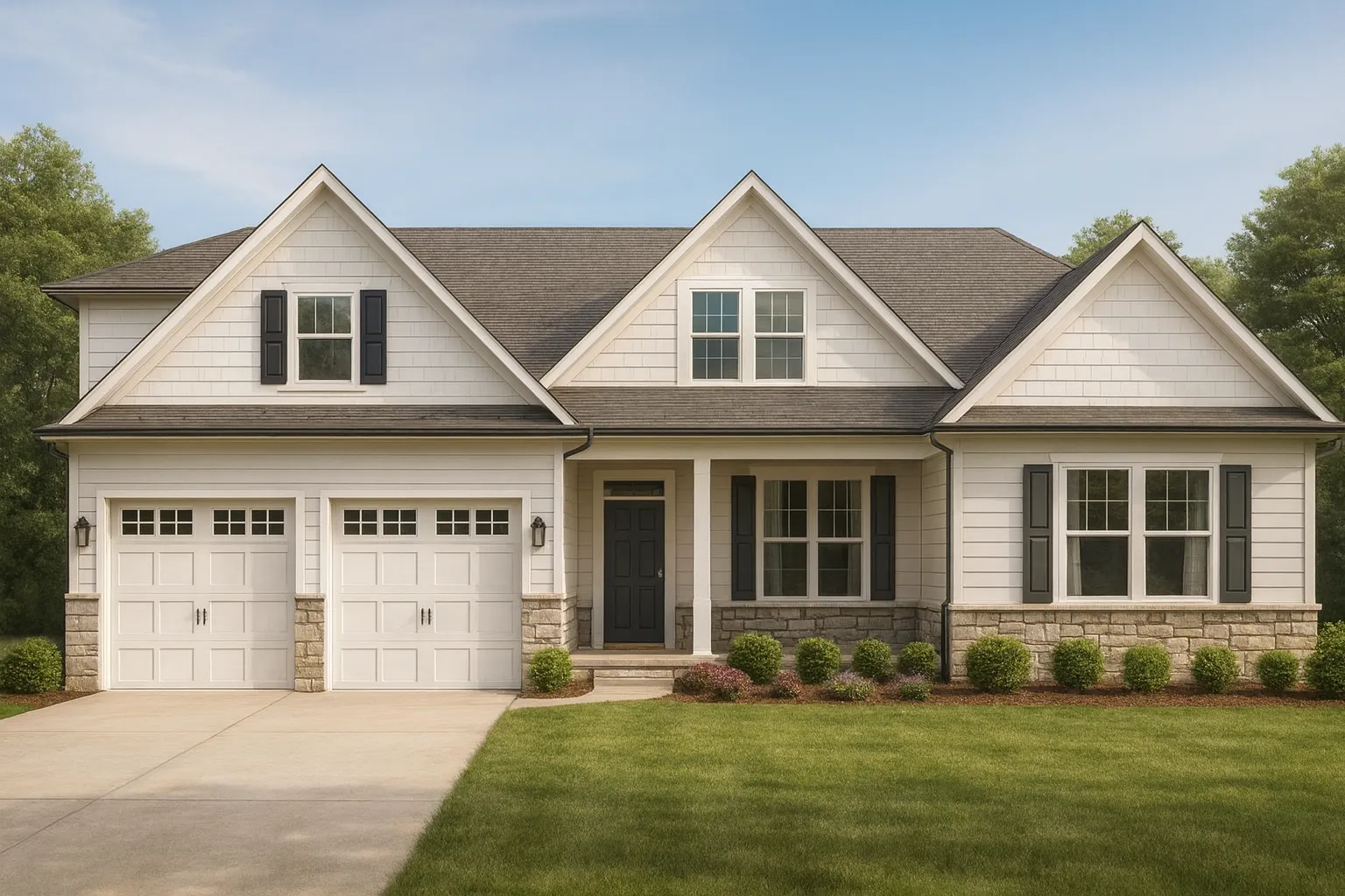 Modern Suburban Home Plan with 2 Floors, 4 Bedrooms, and CAD Designs
