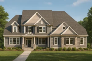 Custom Home Design Blueprint with Floor Plans & CAD Features
