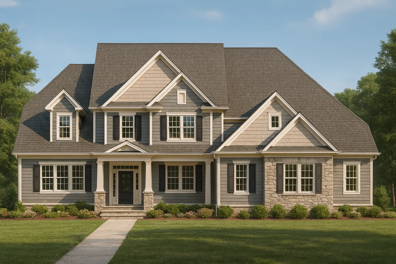 Custom Home Design Blueprint with Floor Plans & CAD Features