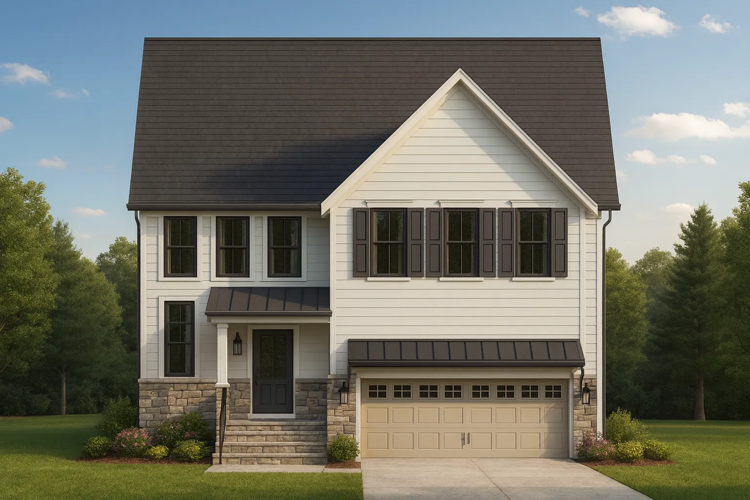 Craftsman Home Plan with 2 Floors, Open Layout, and CAD Designs