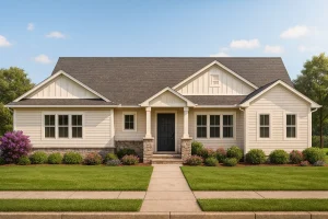 Craftsman Home Plan with 2 Floors, CAD Designs & Open Layout