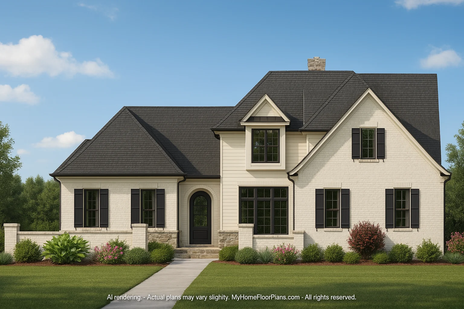 17-1451 HOUSE PLAN - Elegant House Plan with 2-Story Blueprint and French Country Design 2 Elegant 2-Story House Plan with French Country Design