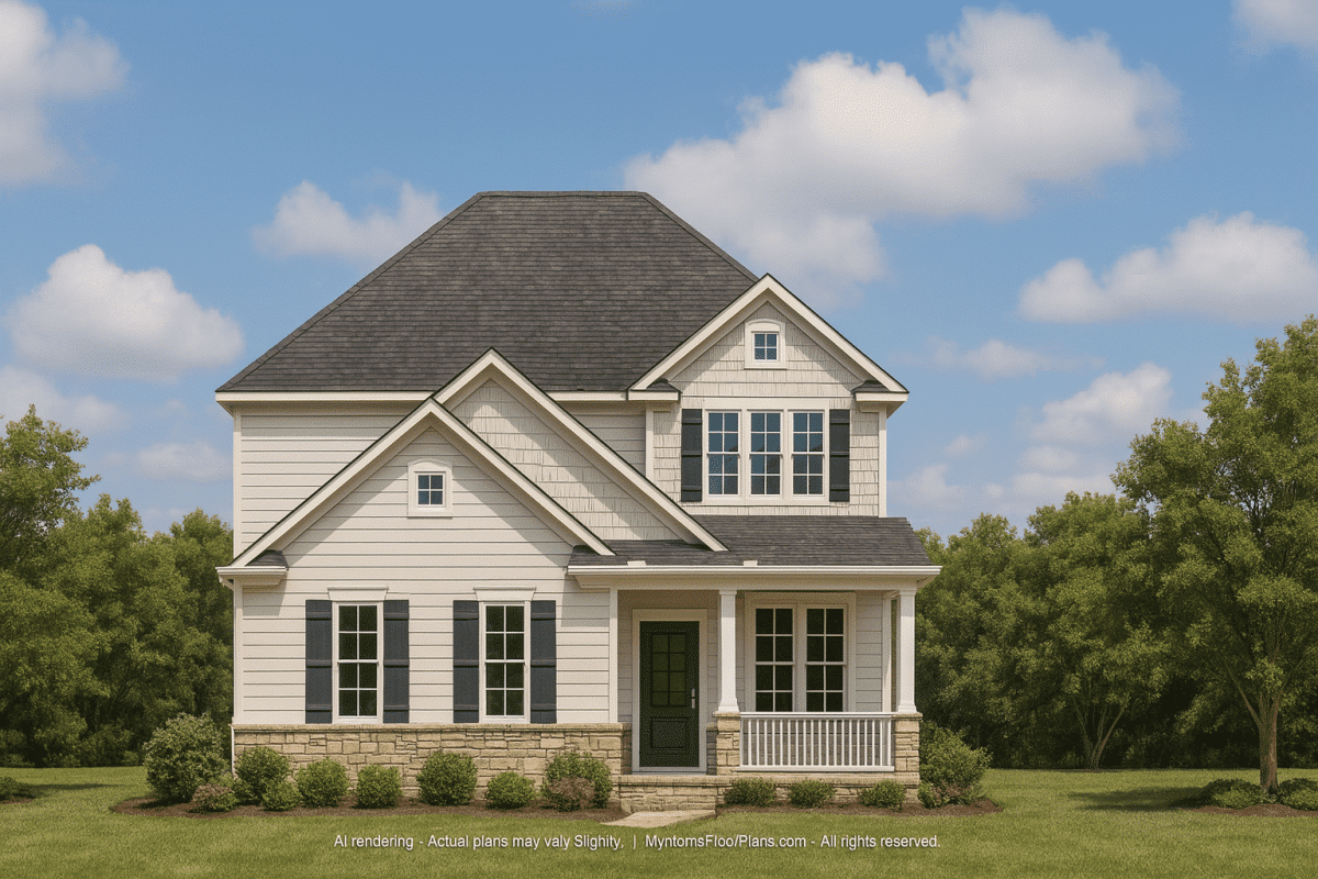2-Story Traditional House Plan with 4 Bedrooms & Open Layout