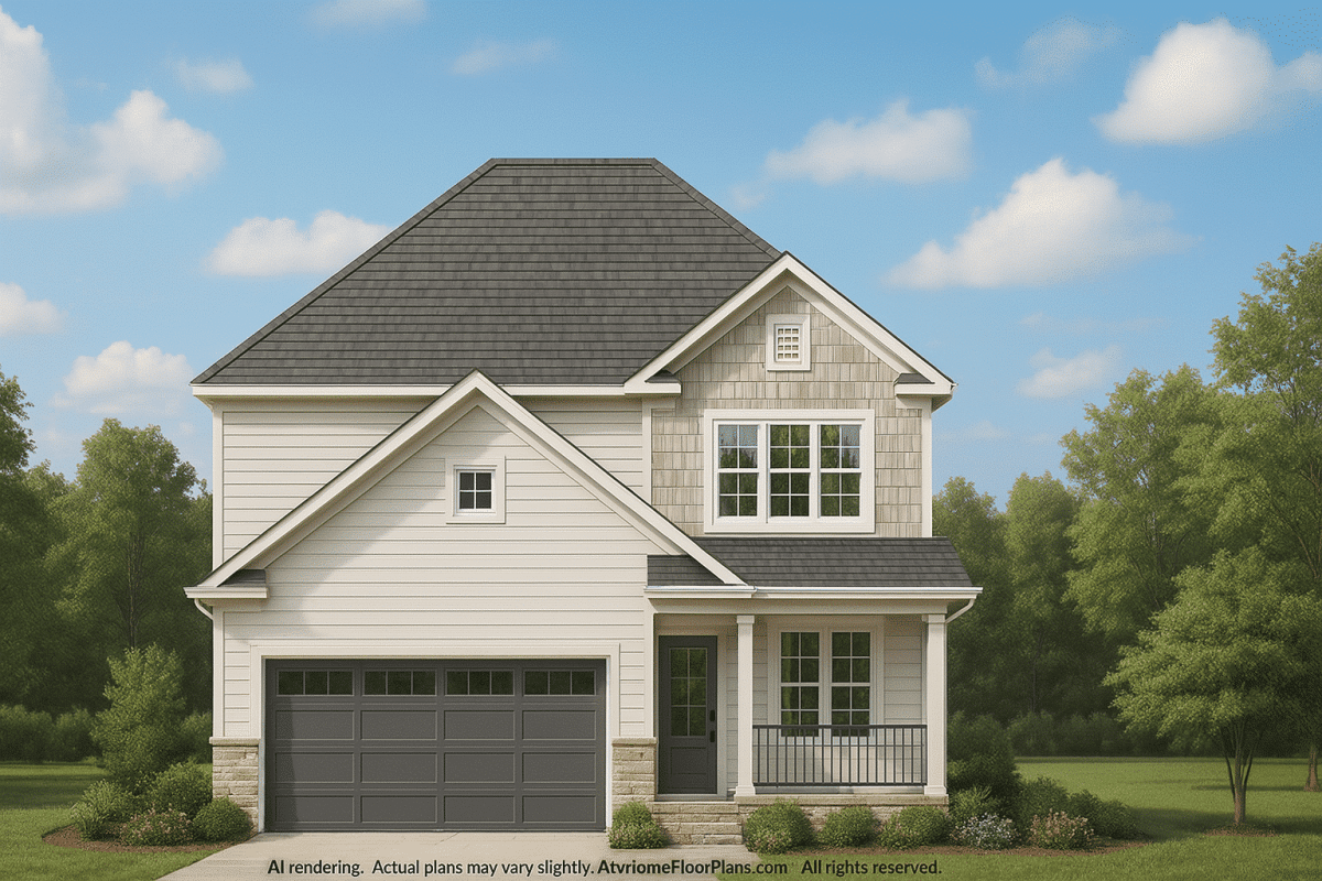Traditional 2-Story House Plan with 4 Bedrooms and CAD Blueprints
