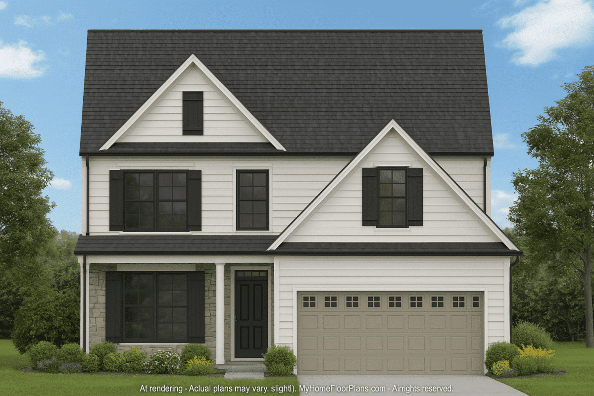 Classic Suburban Home Plan with 3 Stories and CAD Designs