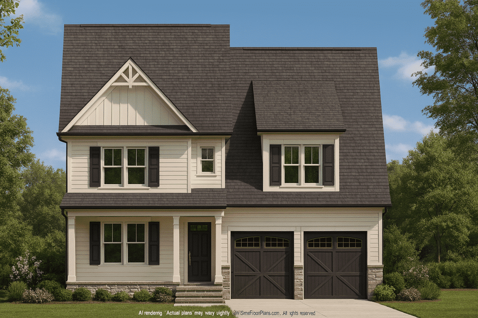 11-1075 HOUSE PLAN - Spacious 2-Story Craftsman House Plan with CAD Blueprints 2 Spacious 2-Story Craftsman Home Plan with CAD Blueprints