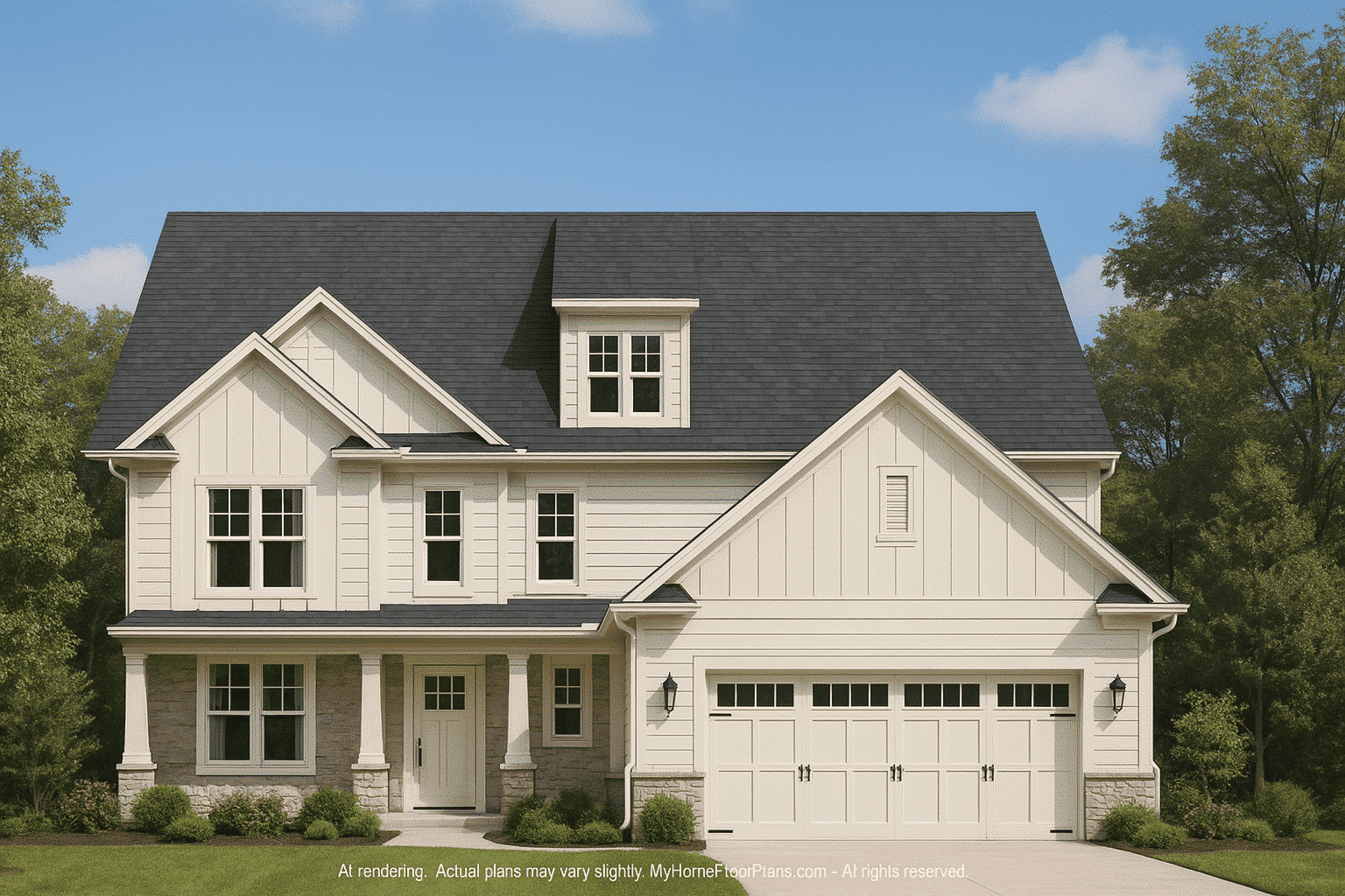 10-1546B HOUSE PLAN - Modern Craftsman House Plan with Spacious Floor Design and CAD Blueprint 2 Modern Craftsman Home Plan with Spacious Floor Design and CAD Blueprint