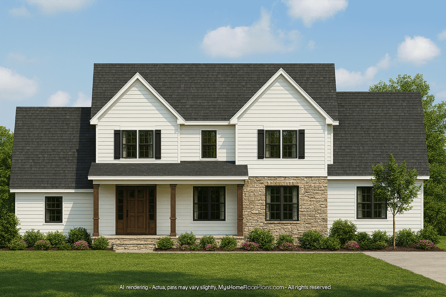 10-1772 HOUSE PLAN - Modern Colonial Revival House Plan with Detailed Floor Designs 2 Modern Colonial Revival Home Plan with Timeless 2-Story Layout