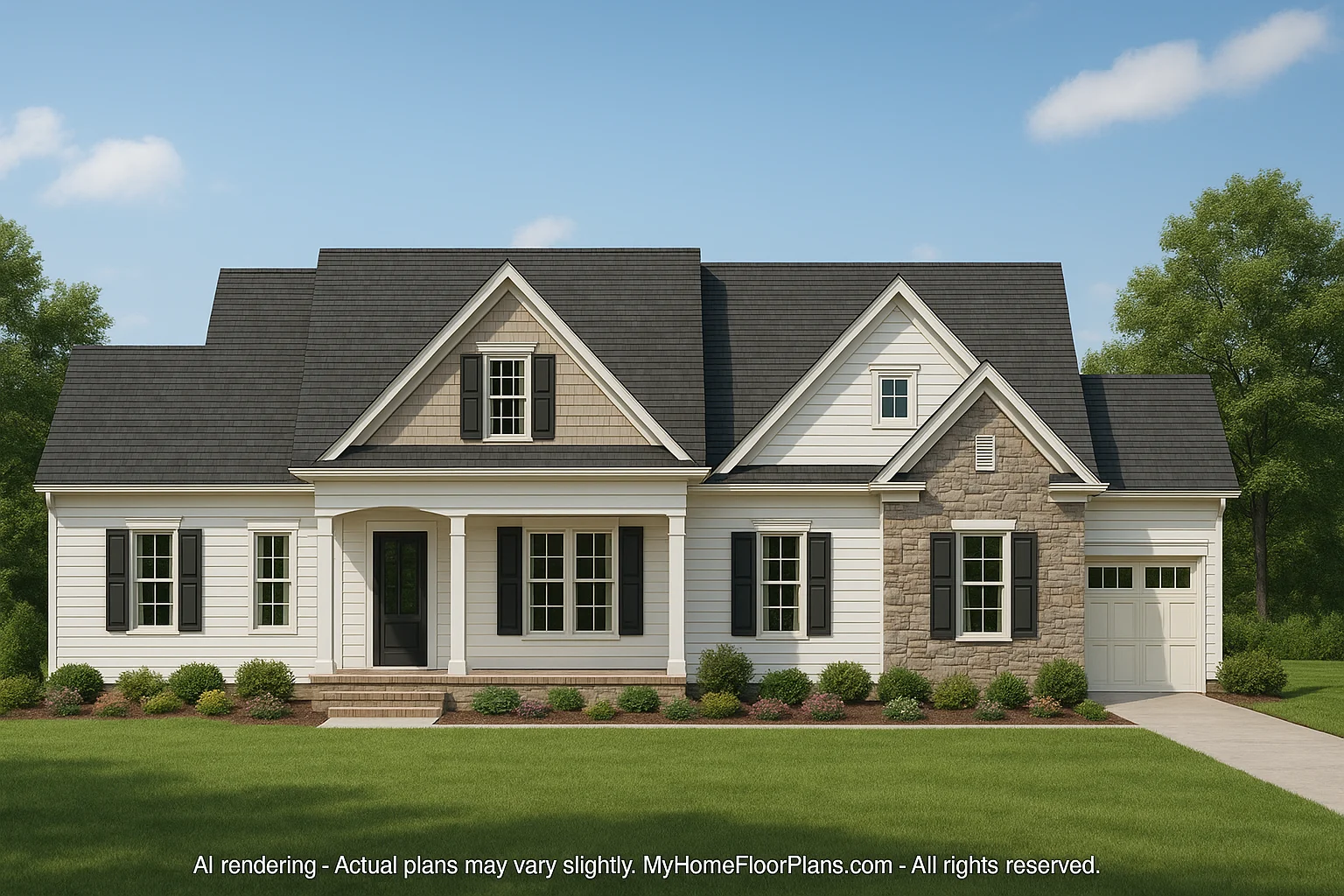 16-1735 HOUSE PLAN - Elegant House Plan with Spacious Floor Plans, Blueprint Designs 2 Elegant 2-Story Craftsman House Plan with Spacious Floor Layout