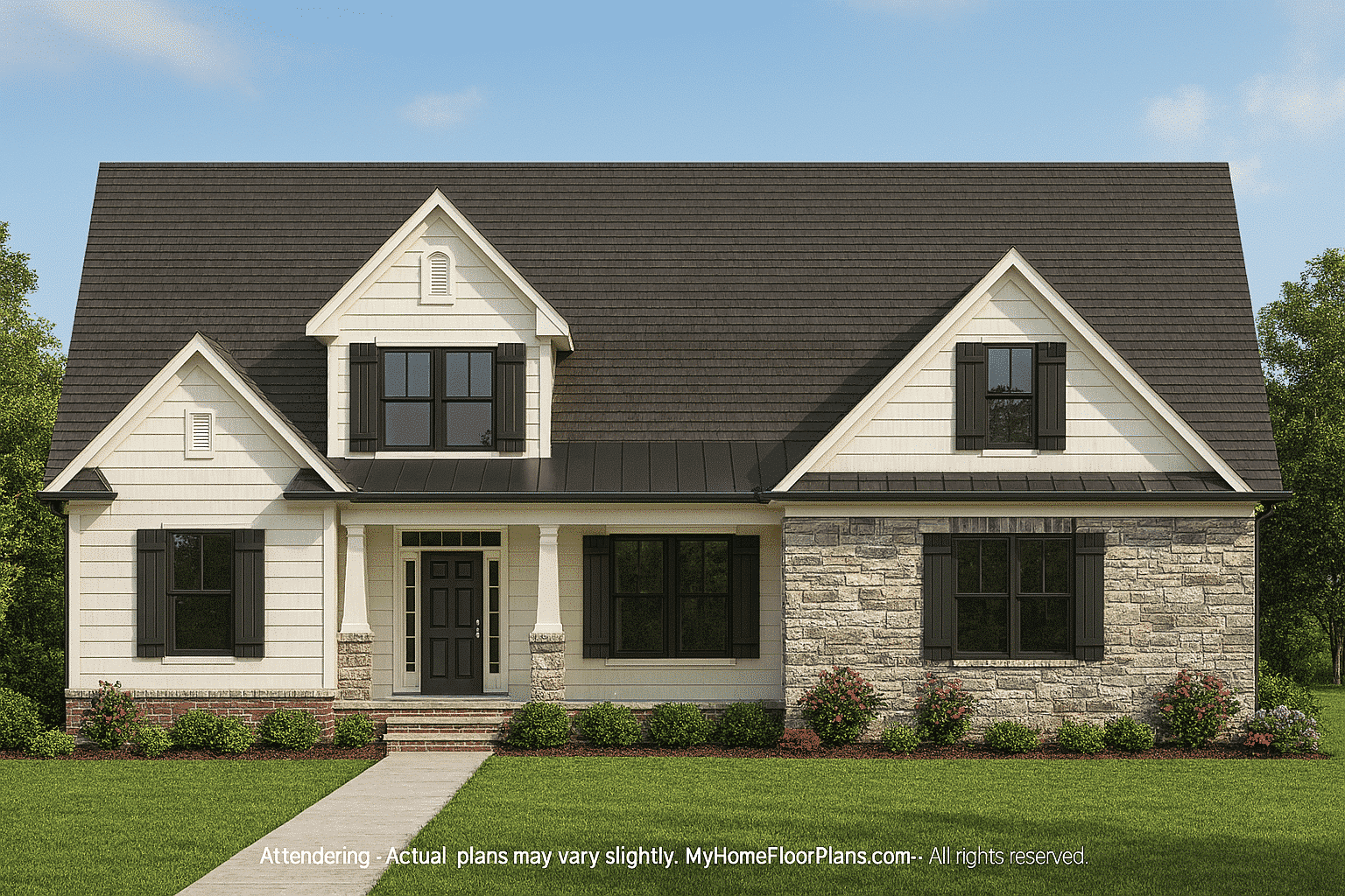 11-1074 HOUSE PLAN - House Floor Plan with CAD and Blueprint for Modern Designs 2 Spacious 2-Story Craftsman Home Plan with Vaulted Ceilings & Open Floor Layout