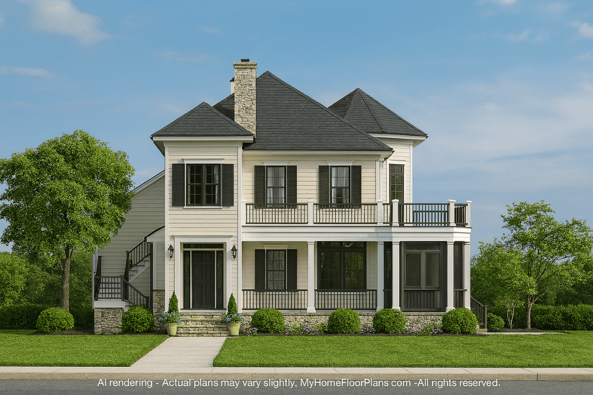 Spacious Southern Home Plan with 2-Story Floor Designs