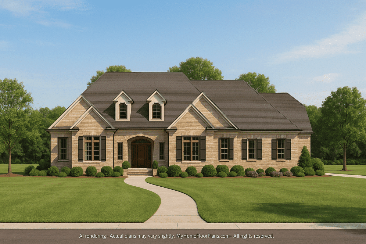 Elegant Colonial Farmhouse Floor Plan with Bonus Room & Vaulted Ceilings