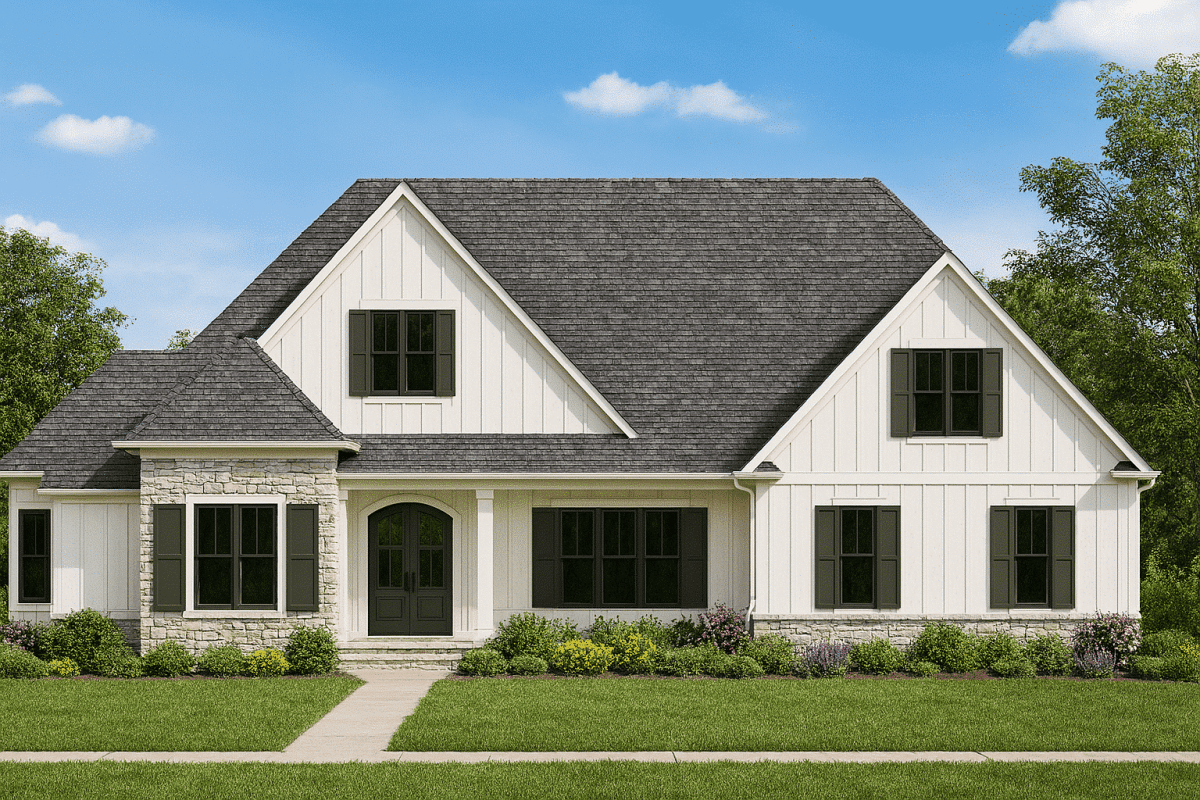Craftsman House Plan with Open Layout, 4 Bedrooms, and Sunroom