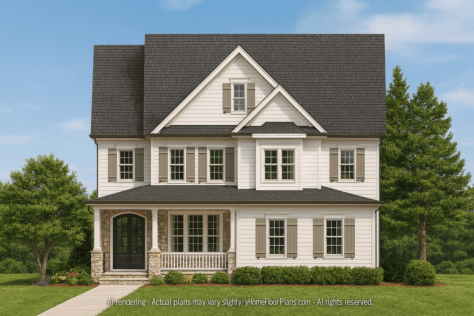 11-1285 HOUSE PLAN - Three-Story Country Craftsman House Blueprint with CAD Designs 2 Three-Story Country Craftsman Home Blueprint with CAD Designs