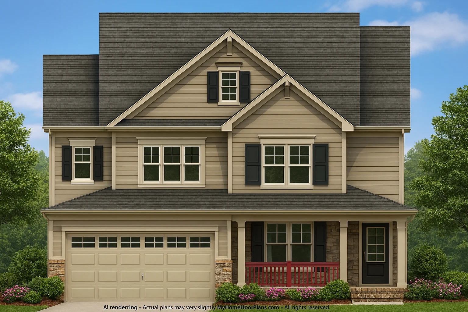 13-1995 HOUSE PLAN - Spacious House Design with Floor Plan, CAD, and Features 2 Spacious 3-Floor House Plan with Craftsman Charm and Smart Layout
