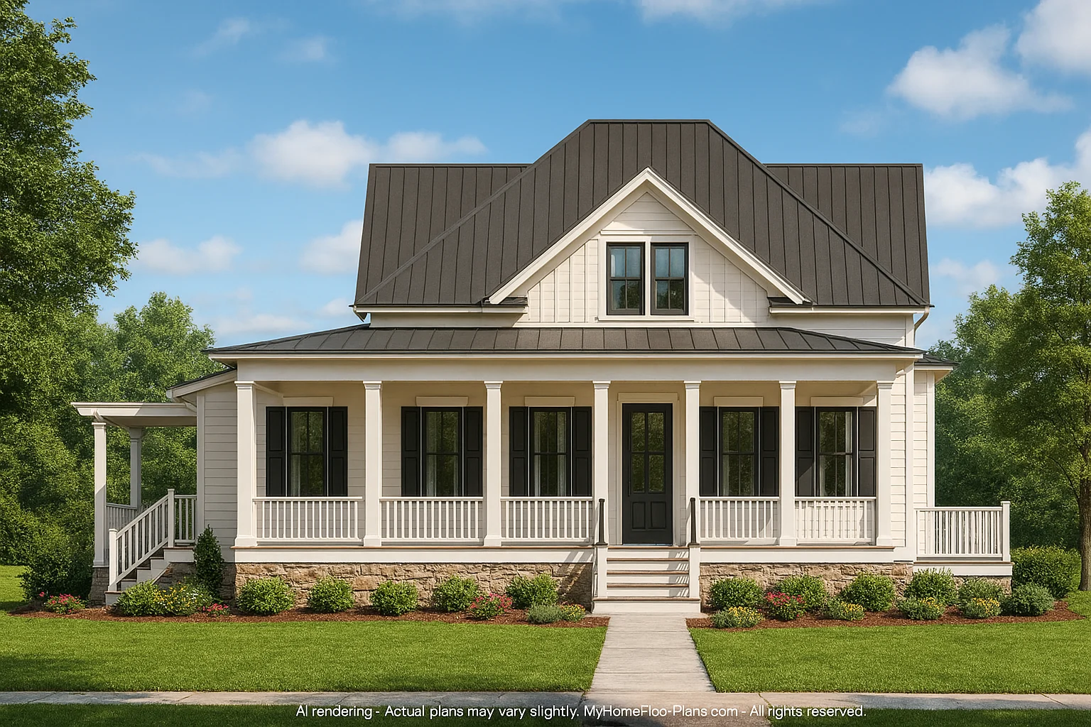 16-1538 HOUSE PLAN - Coastal House Plan with 2 Floors, CAD Designs & Garage Space 2 Coastal 2-Story House Plan with Breezeway & Detached Garage