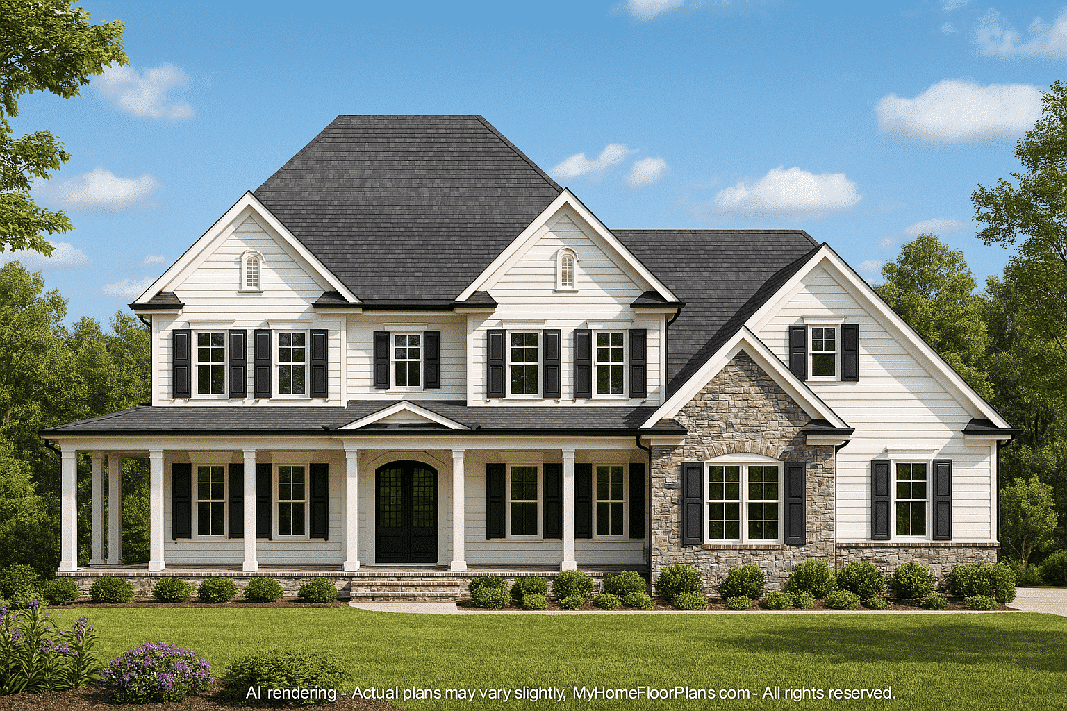12-2148 HOUSE PLAN - Colonial 2.5-Story House Plan: 4 Bed, 3 Bath, 2-Car Garage 2 Colonial 2.5-Story House Plan with 4 Bedrooms, Basement & CAD Blueprints