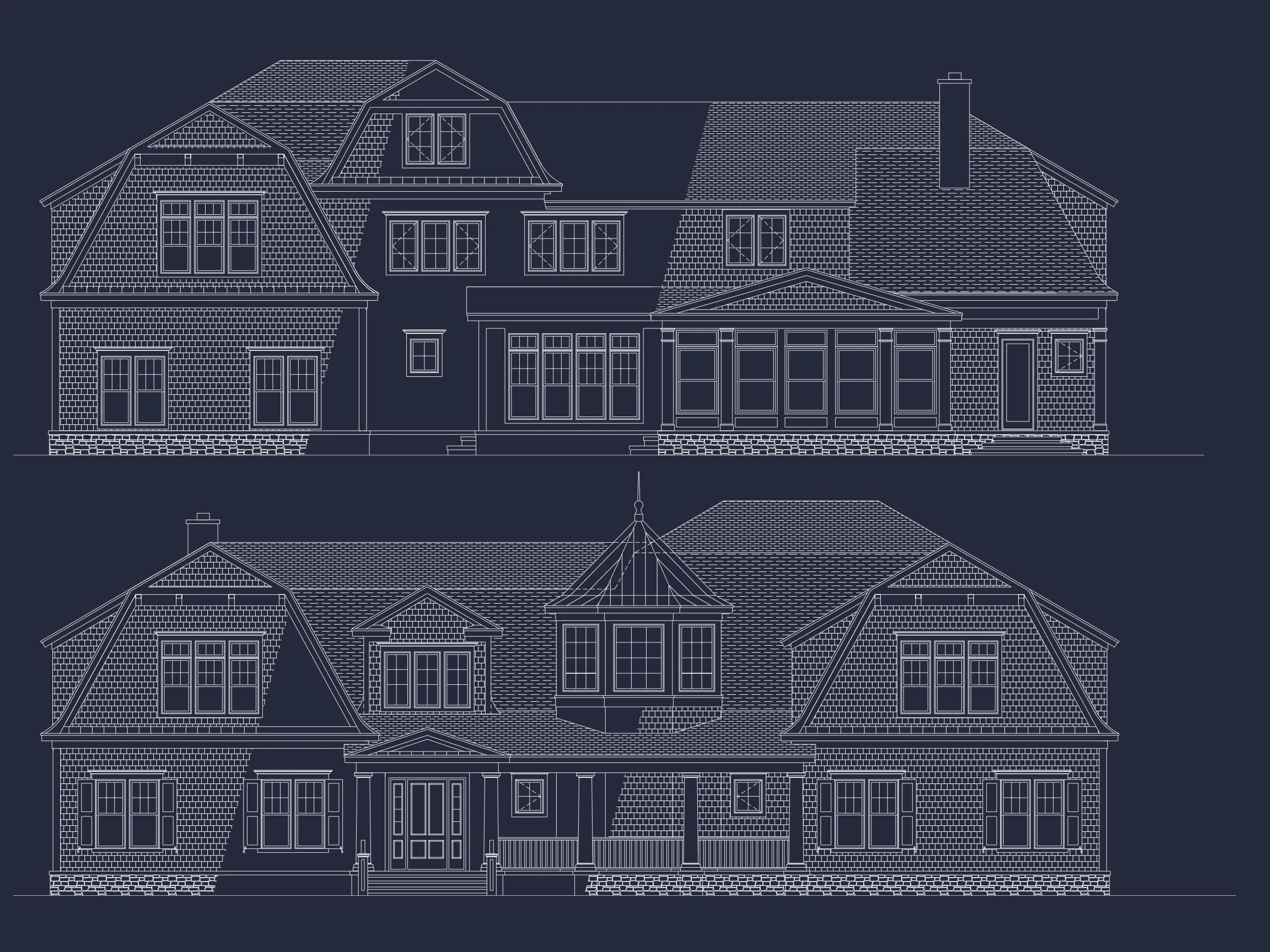 14-2016 HOUSE PLAN - Shingle Style 2-Story House Plan, 6 Bed, 4693 Sq Ft Floor Plan 2 Farmhouse House Plan Design - My Home Floor Plans