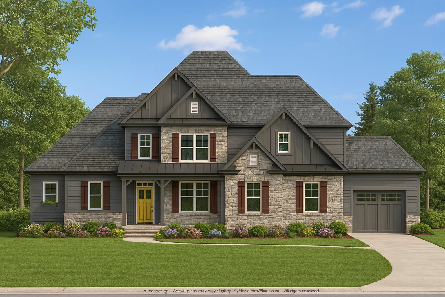 14-1079 HOUSE PLAN - Elegant House Plan with Stunning Floor Designs & CAD Details 2 Stunning 2-Story House Plan with Timeless Country Craftsman Design